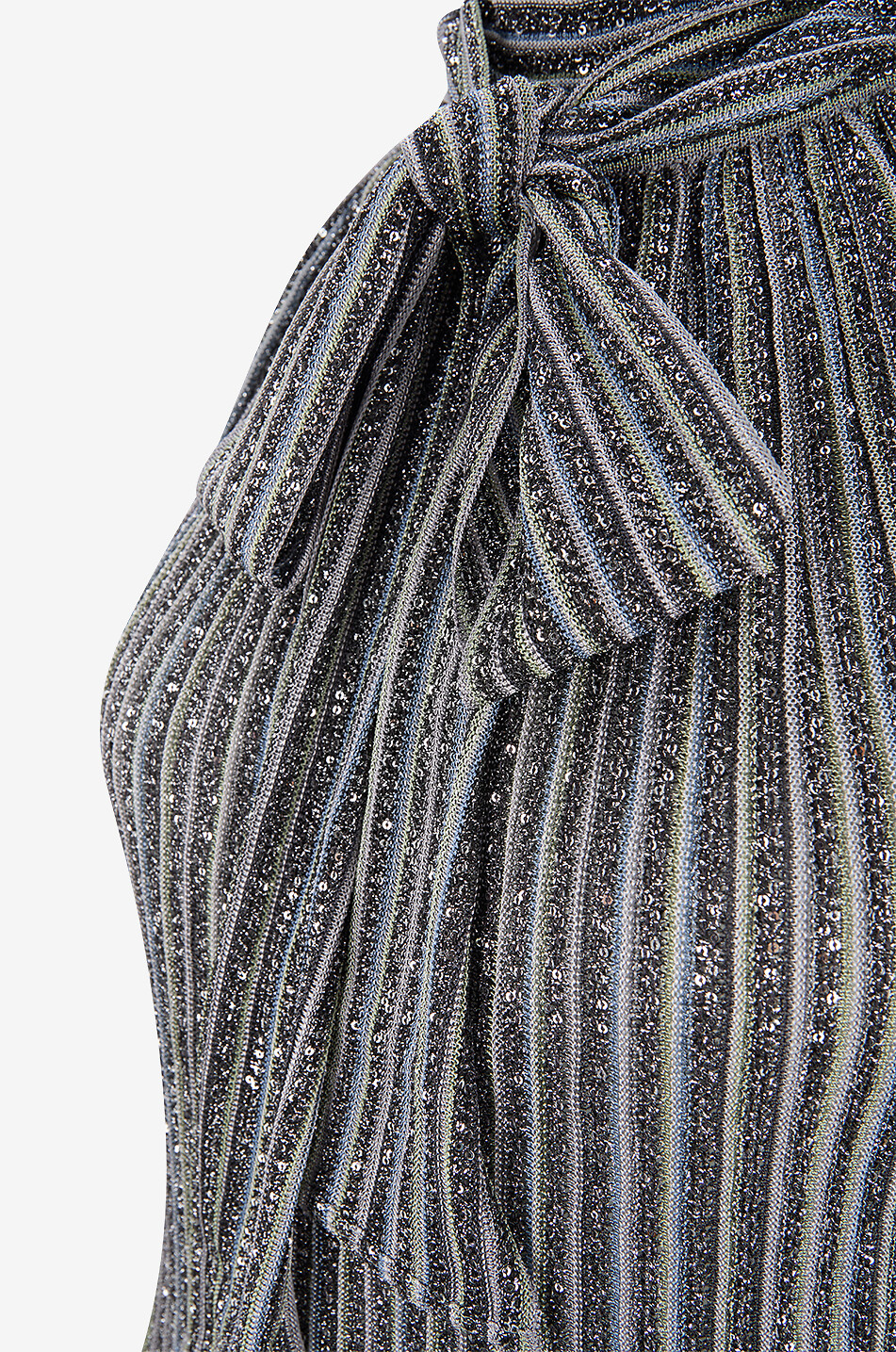 MISSONI Top sans manches à col montant en maille Femme GRIS 3