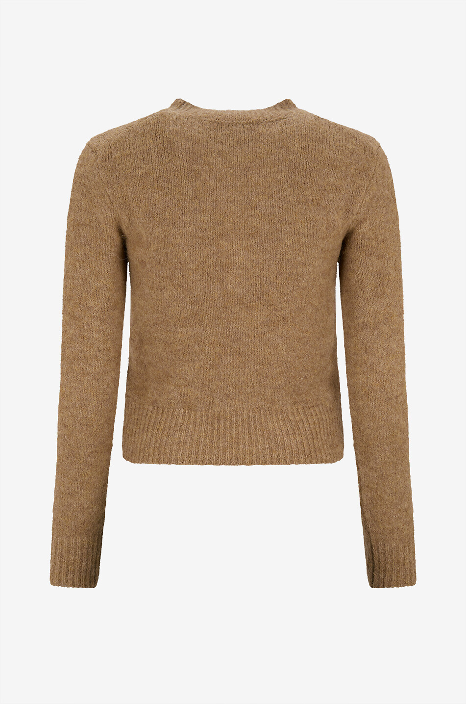 AMI Feinstrick-Pullover mit geripptem Rundhalsausschnitt Damen KAMELFARBEN 2