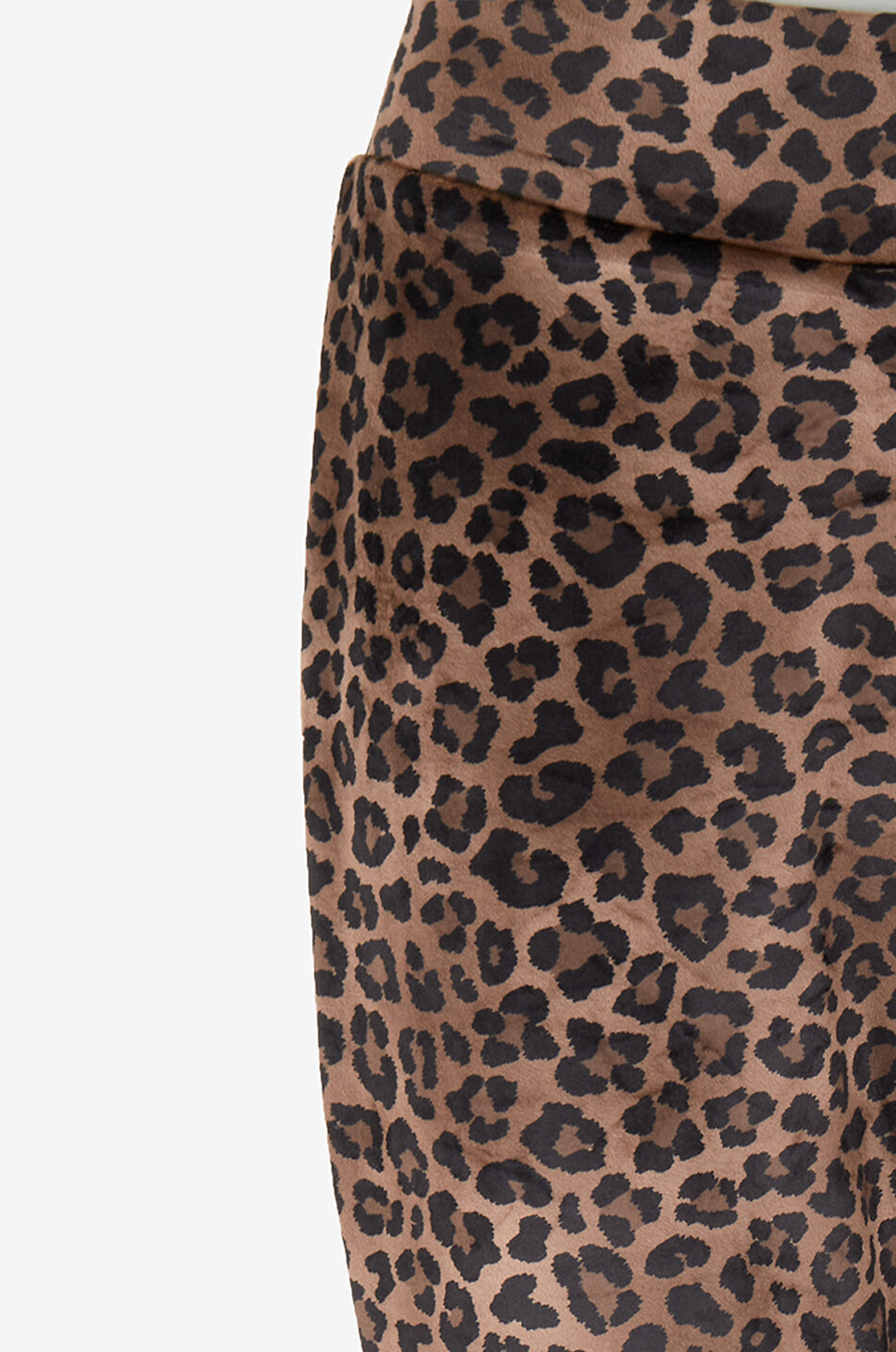 MC2 SAINT BARTH Leopard print flared fleece trousers Women Brown 3