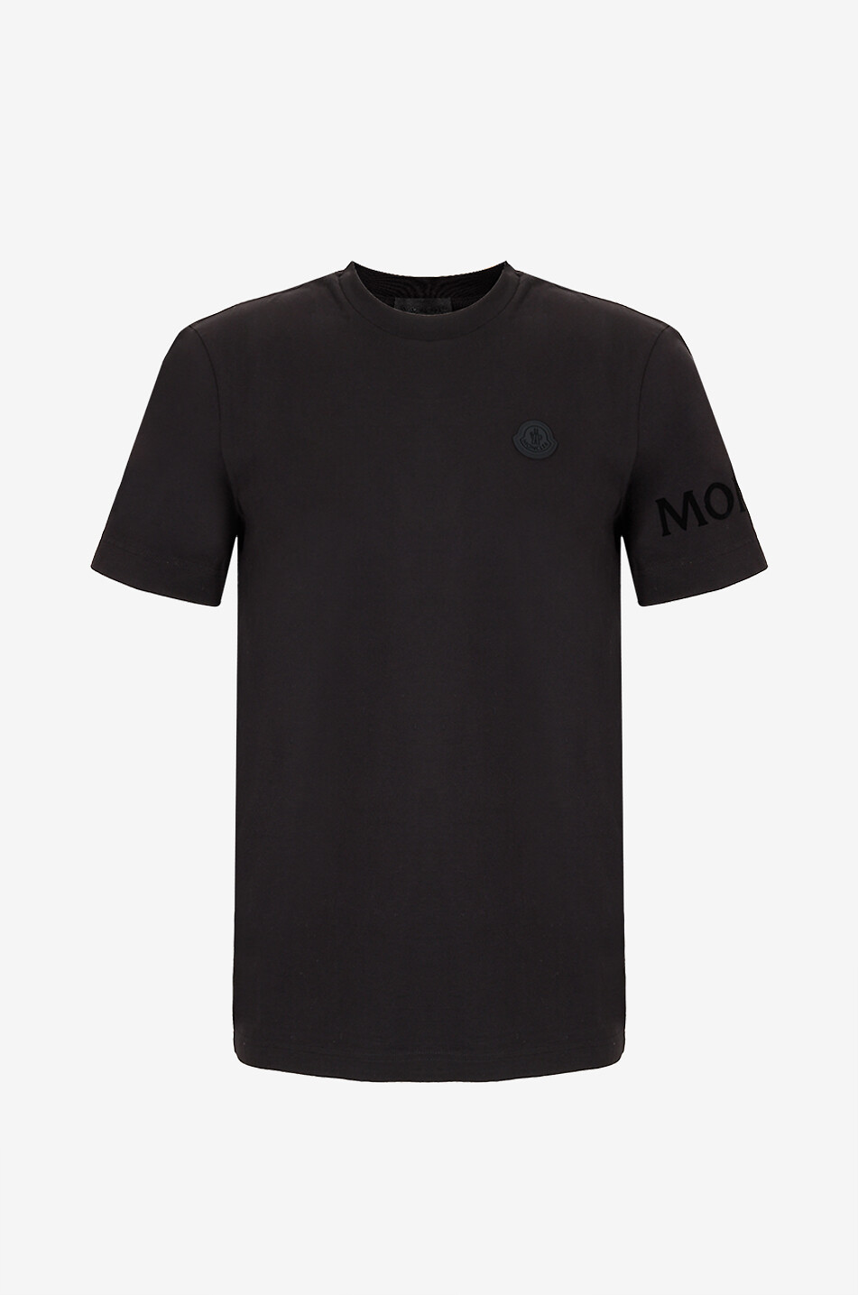 MONCLER Embroidered jersey round neck t-shirt Men BLACK 1