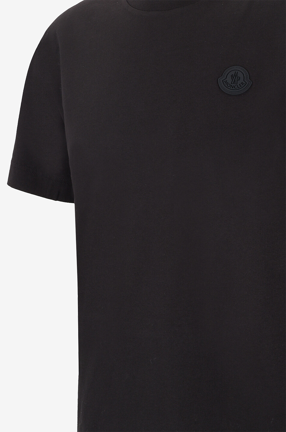 MONCLER Embroidered jersey round neck t-shirt Men BLACK 3