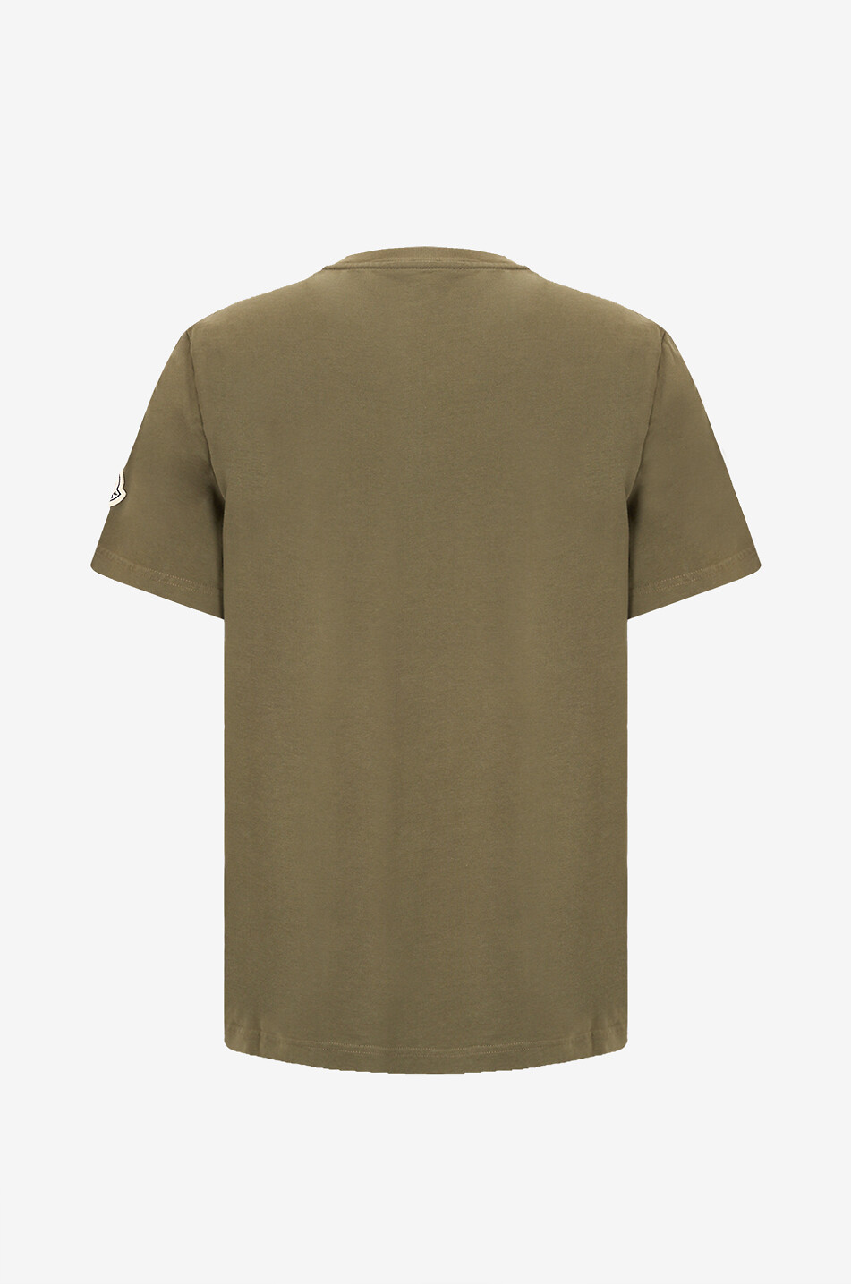 MONCLER Embroidered jersey round neck t-shirt Men KHAKI 2