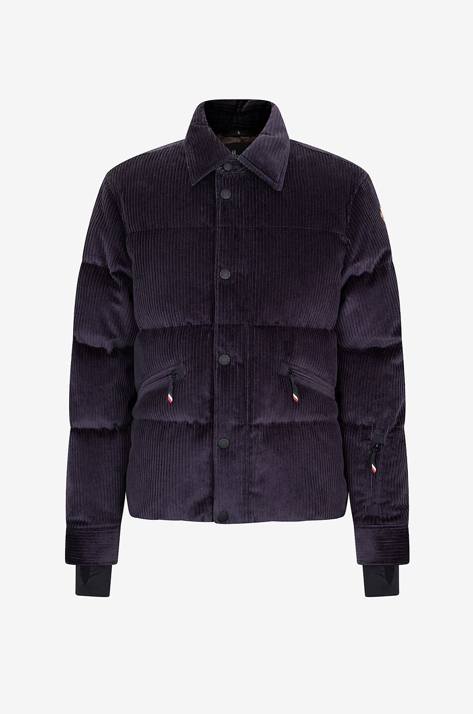 MONCLER GRENOBLE Kurze Stepp-Daunenjacke aus Cordsamt Elgon Herren DUNKELBLAU 1