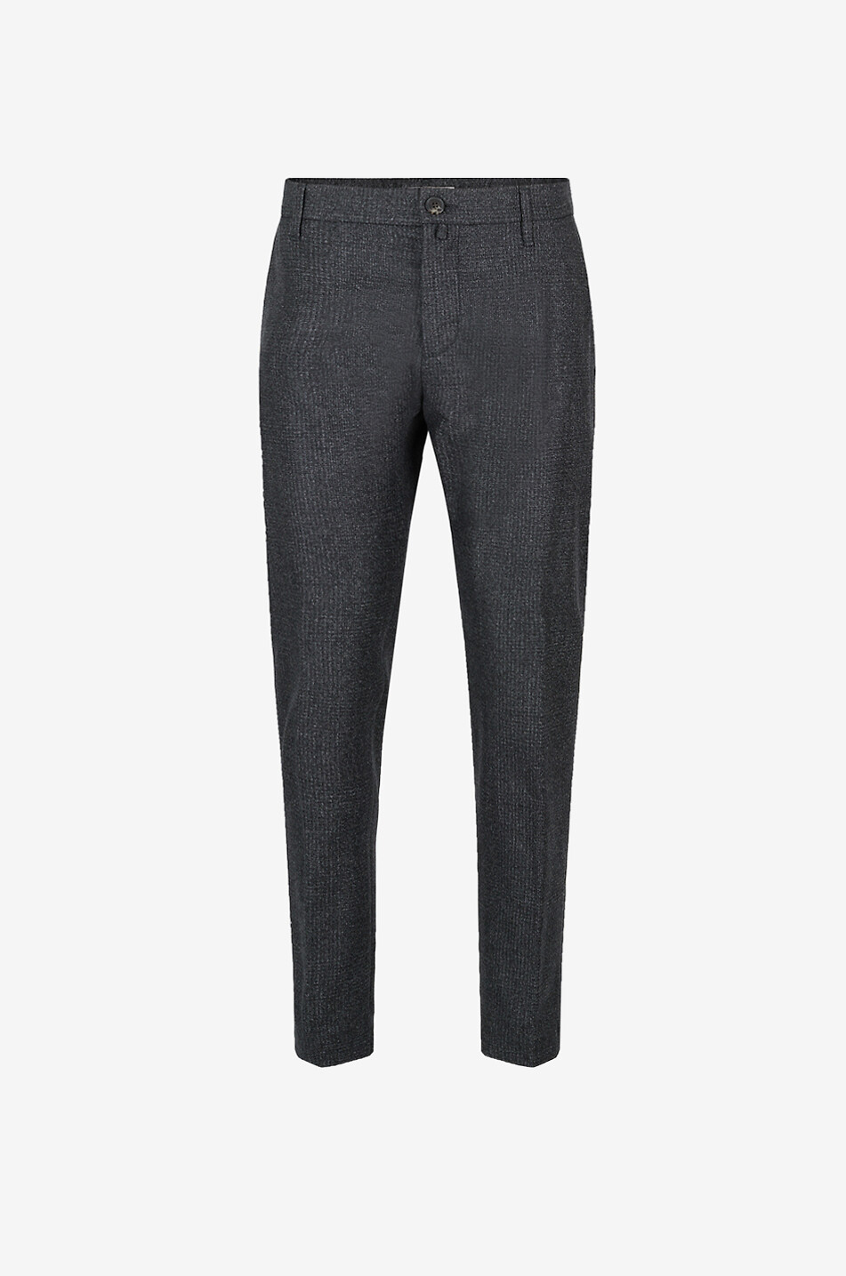 Gray checked cigarette trousers