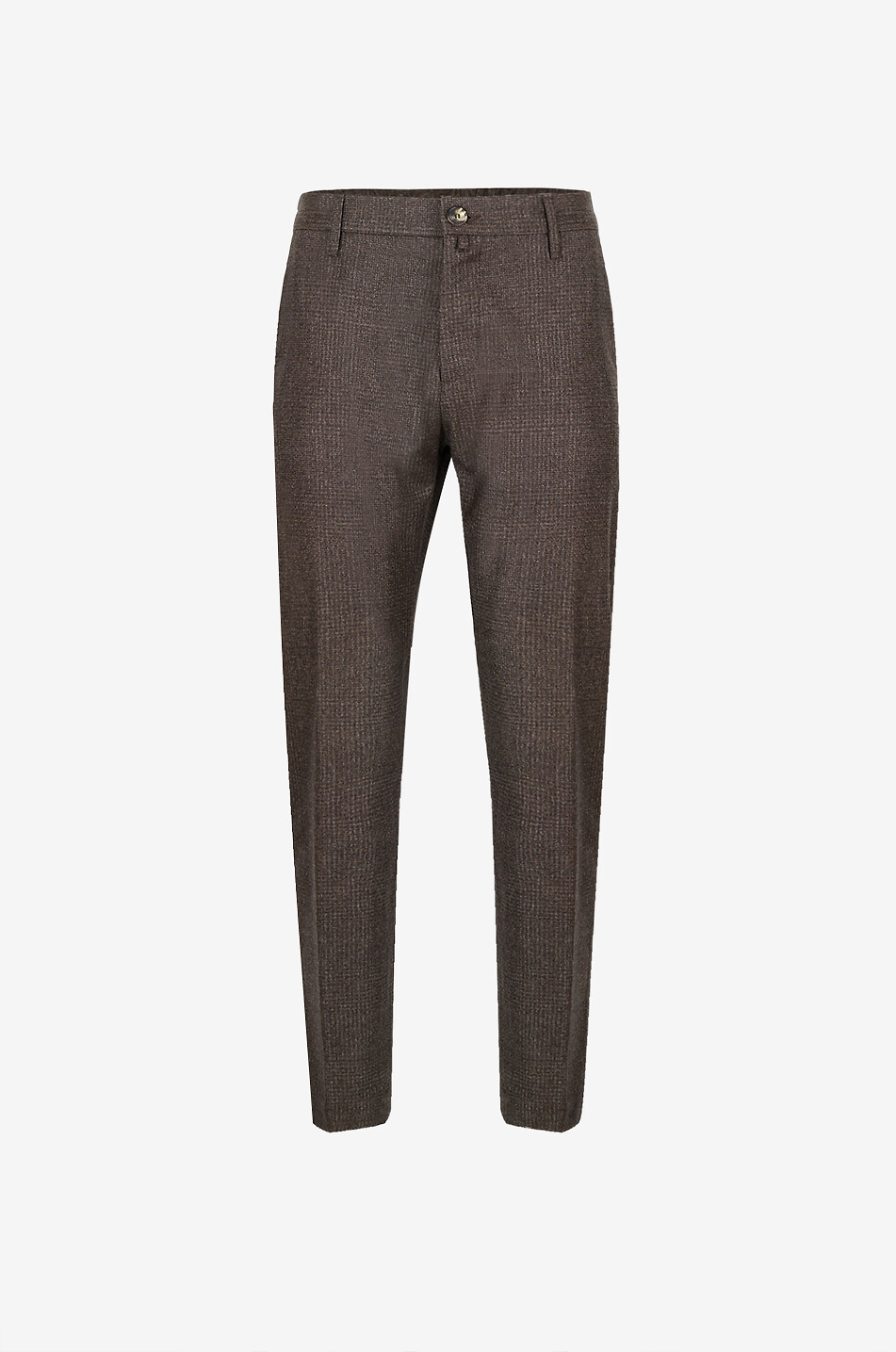 Gray checked cigarette trousers