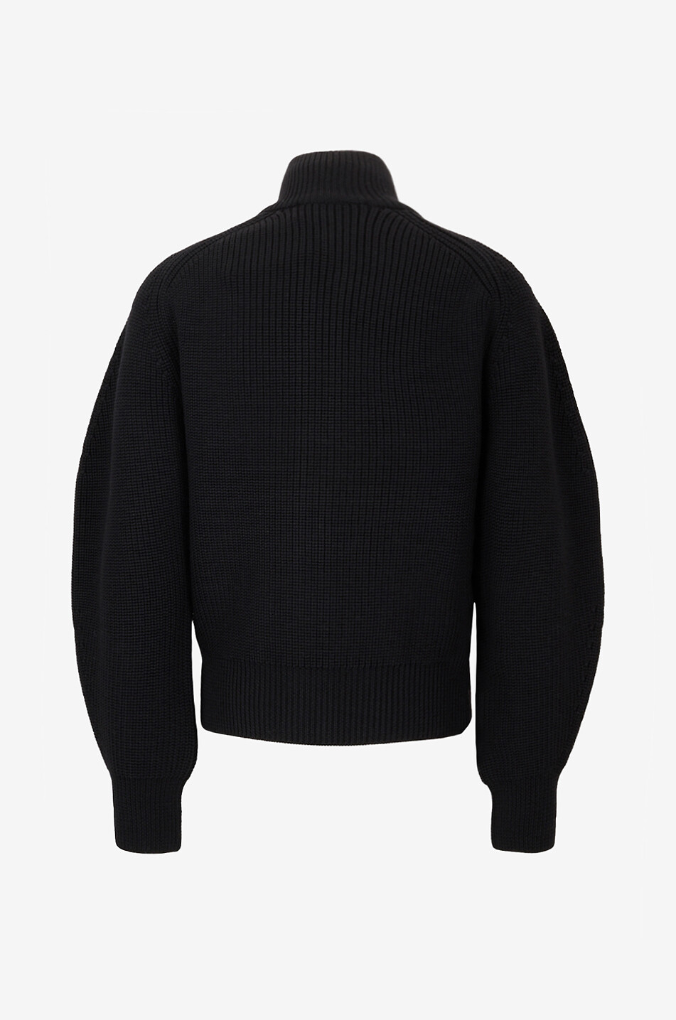 JACQUEMUS Cardigan zippé à col montant en mérino Homme NOIR 2