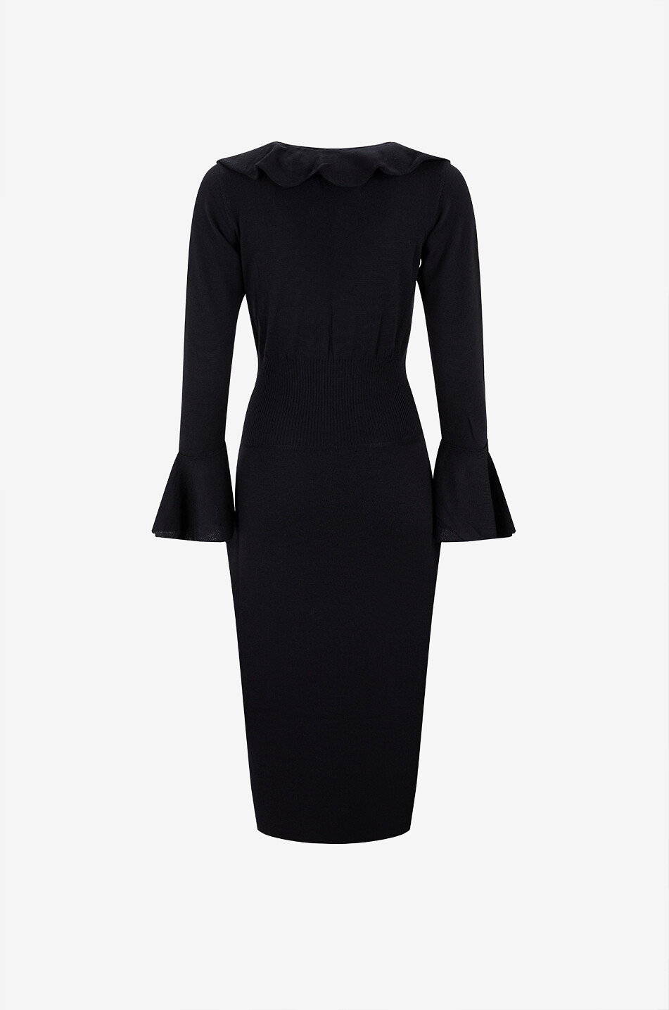 LUISA SPAGNOLI Malimba V-neck midi knit dress Women BLACK 2