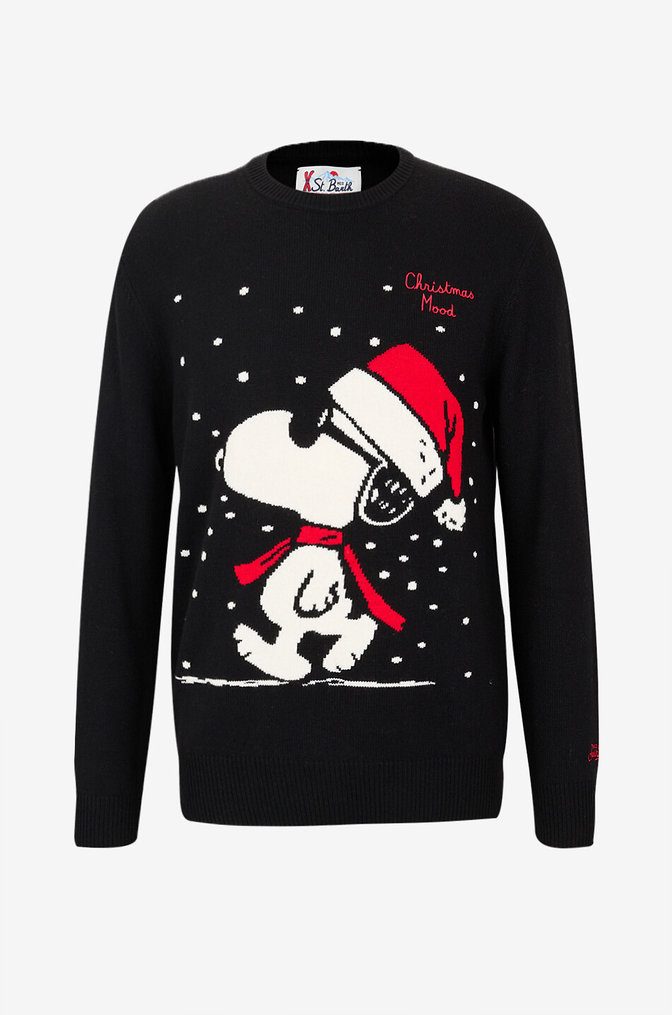 MC2 SAINT BARTH Gerippter Strickpullover mit Rundhalsausschnitt Herren SCHWARZ 1