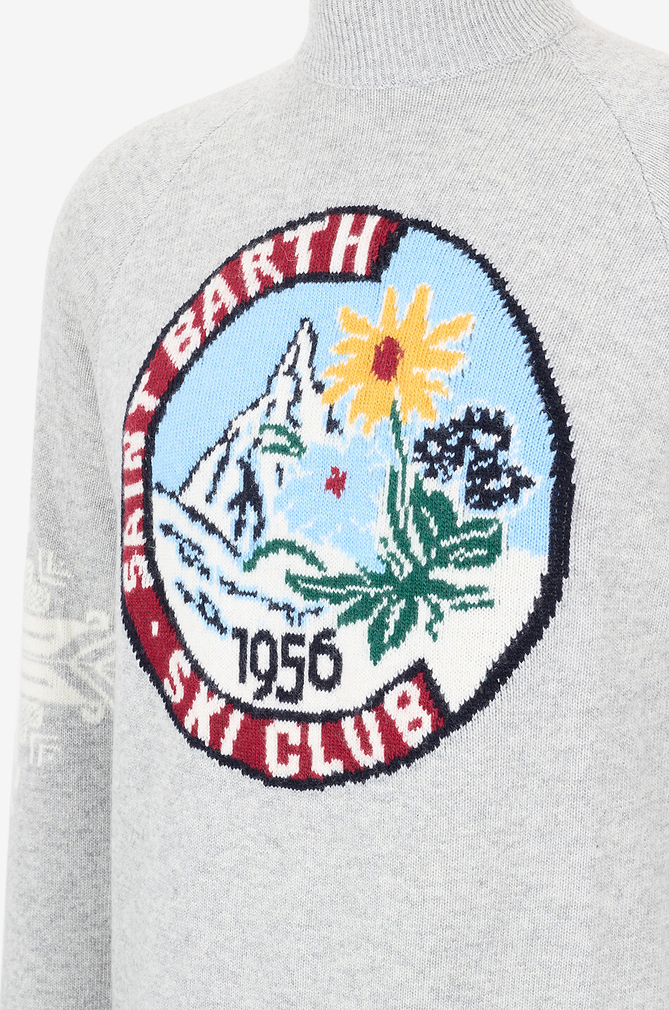 MC2 SAINT BARTH Pull en maille à col rond côtelé Homme GRIS 3