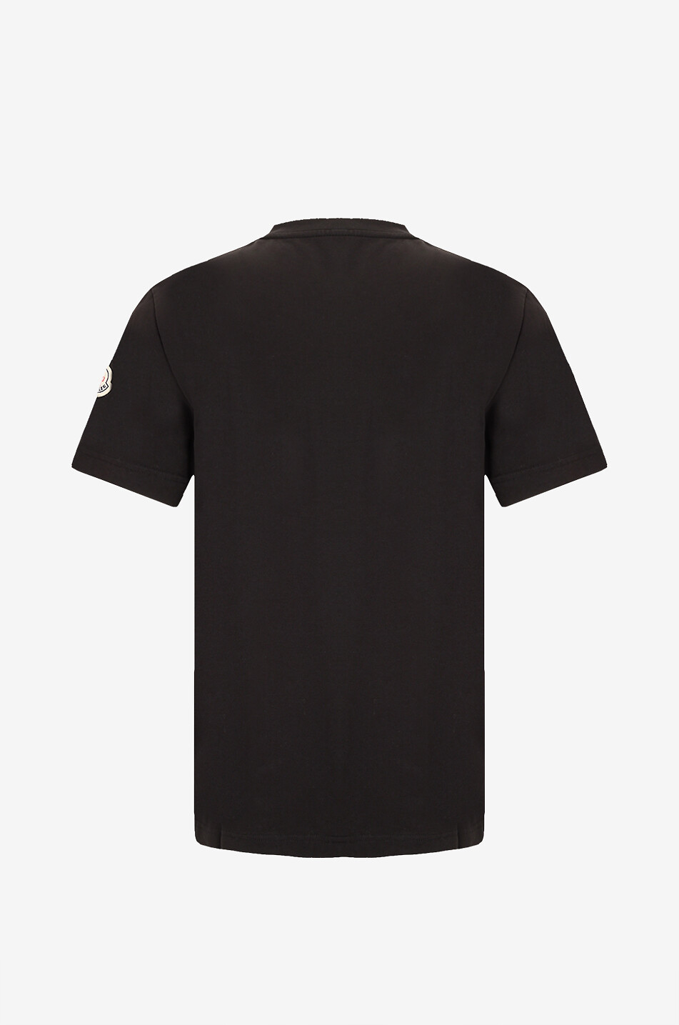 Double logo patch short-sleeved jersey T-shirt - MONCLER - BLACK