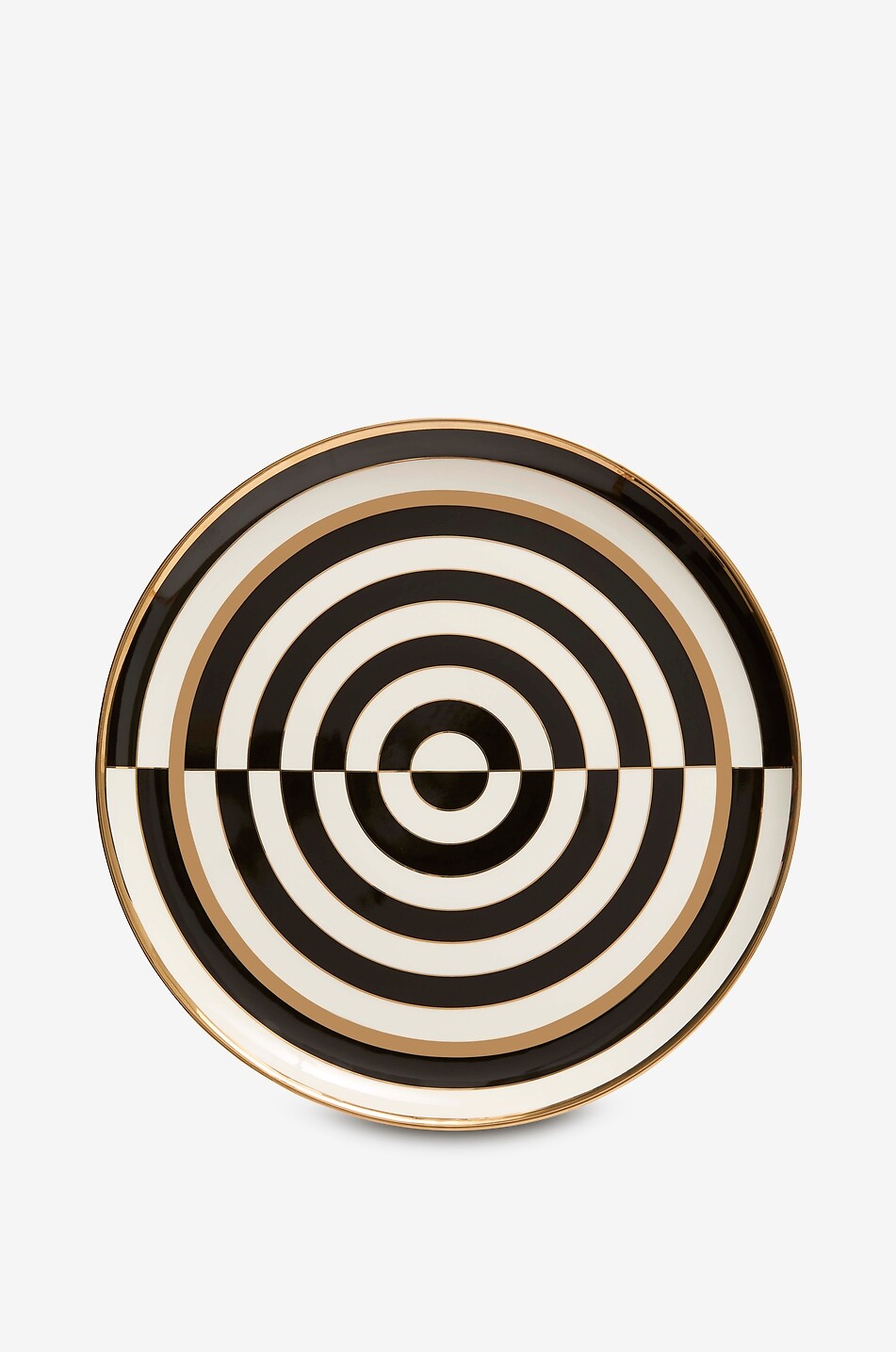 Plateau de service rond géométrique Op Art