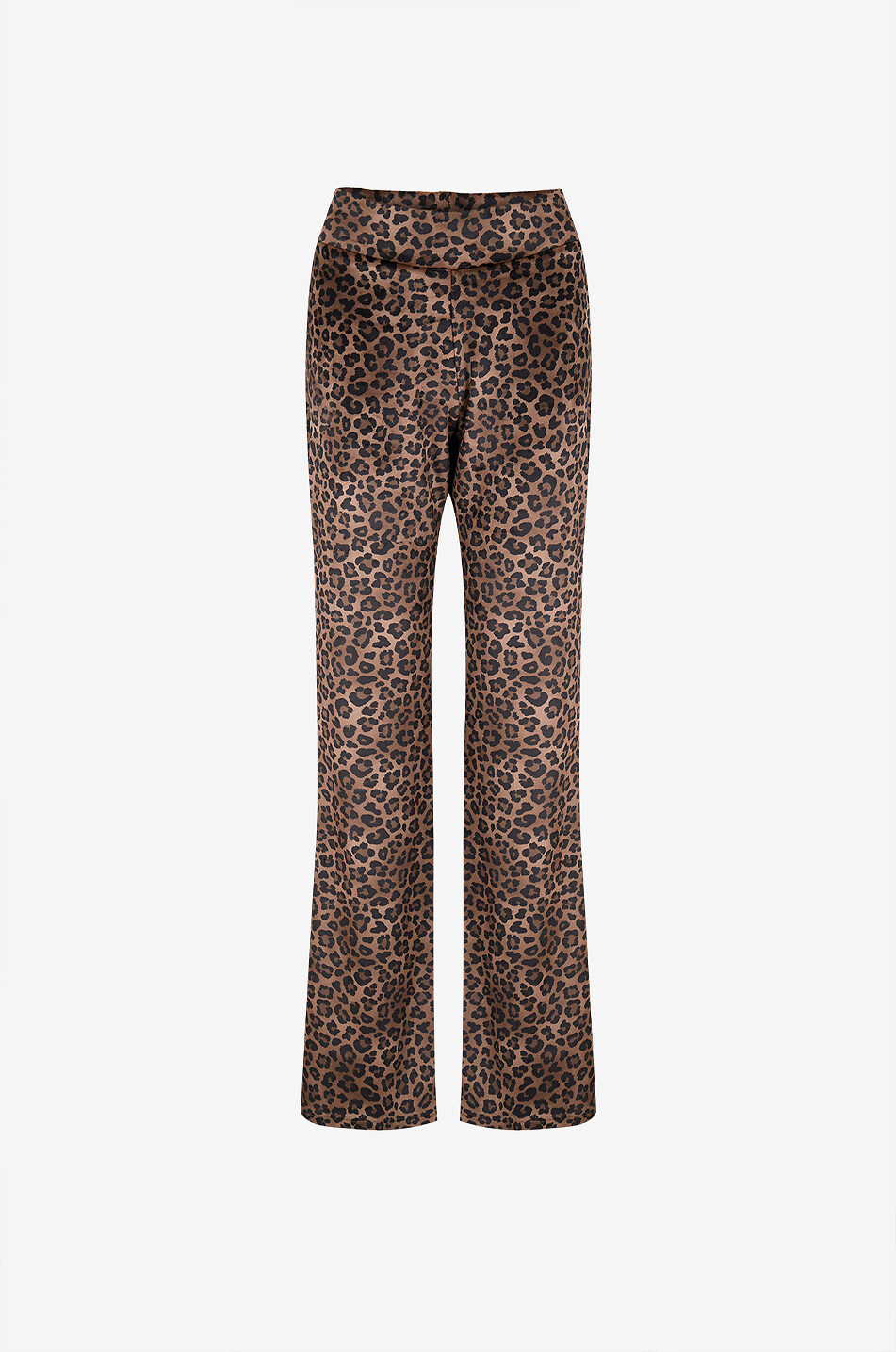 MC2 SAINT BARTH Leopard print flared fleece trousers Women Brown 1