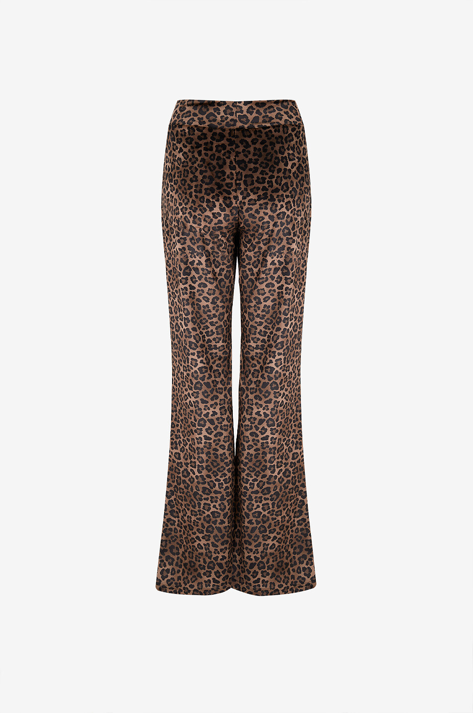 MC2 SAINT BARTH Leopard print flared fleece trousers Women Brown 2