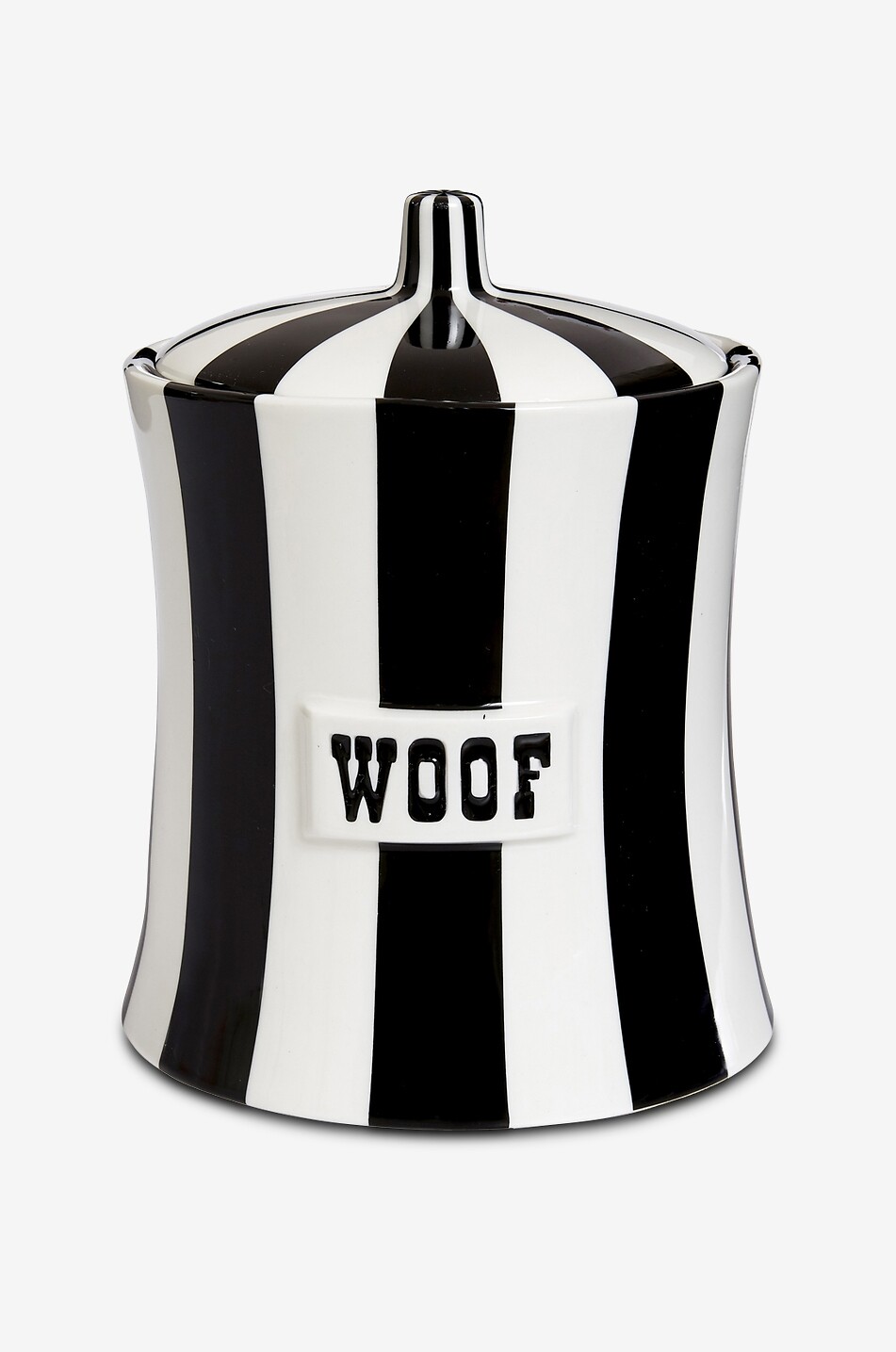 JONATHAN ADLER Vice Woof striped cylindrical porcelain storage box Home BLACK 1
