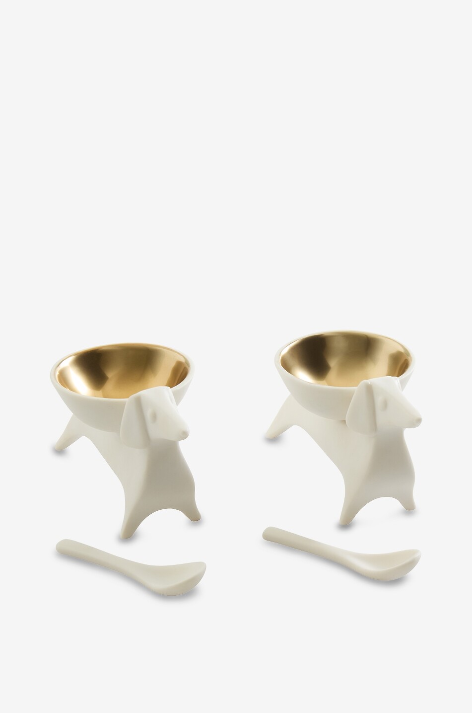 JONATHAN ADLER Set de salière et poivrière en porcelaine doré Dachshund Maison BLANC 5