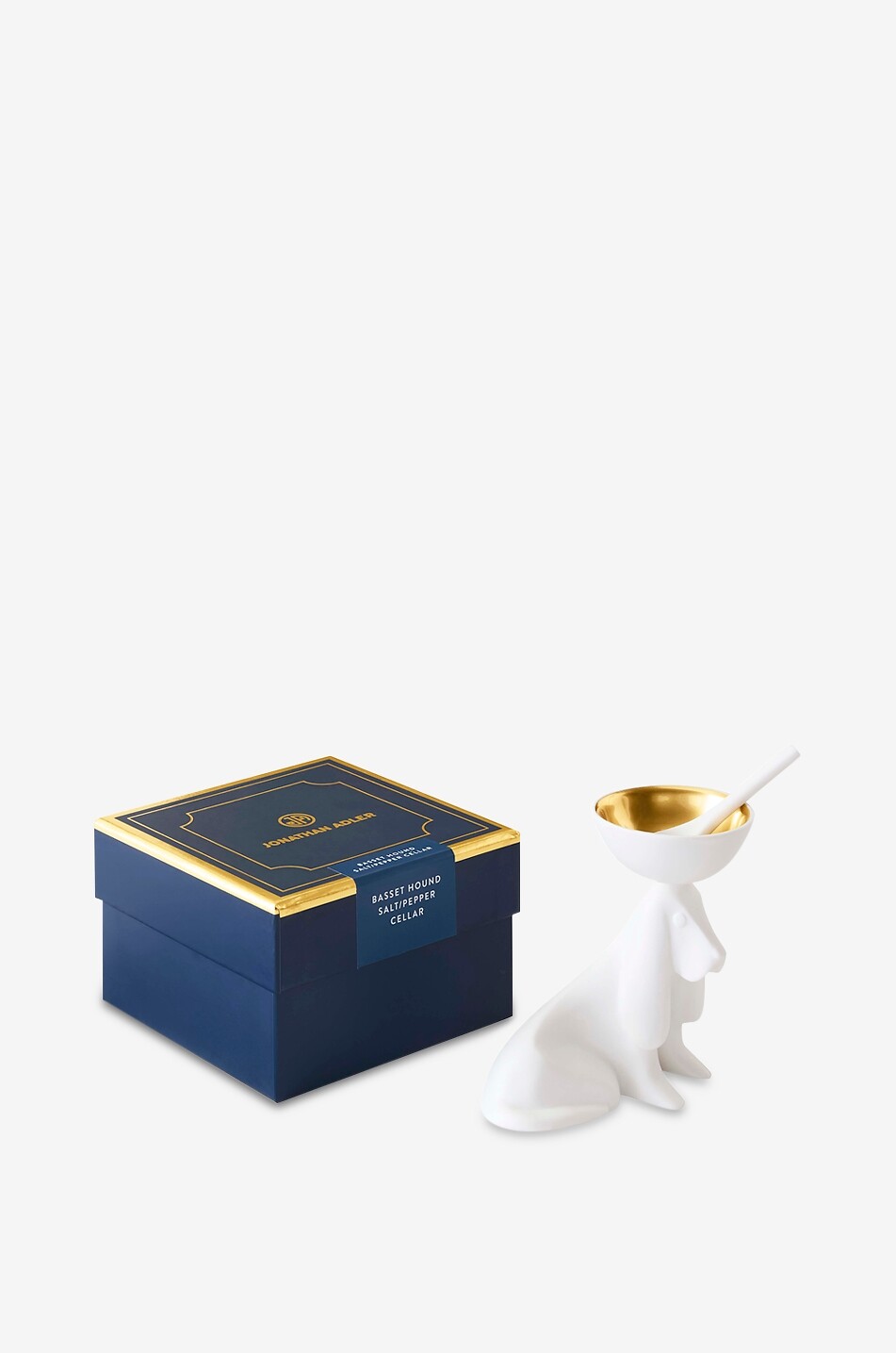 JONATHAN ADLER Salière et poivrière en forme de teckel Dachshund Maison BLANC 3