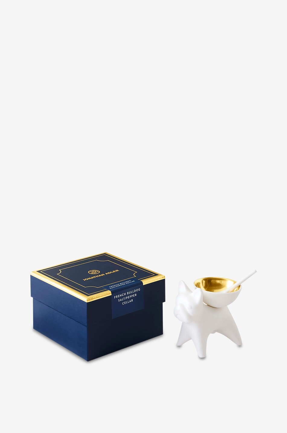 JONATHAN ADLER Salière et poivrier en céramique French Bulldog - 10 cm Maison BLANC 3