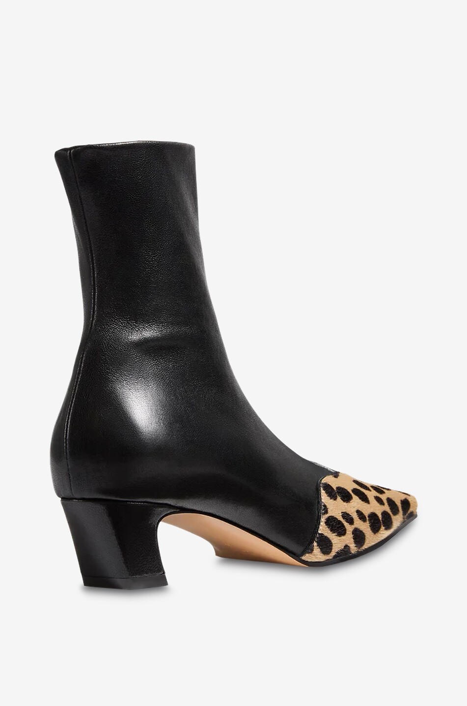 Bottines en cuir détail léopard Nevada Stretch 40 KHAITE NOIR