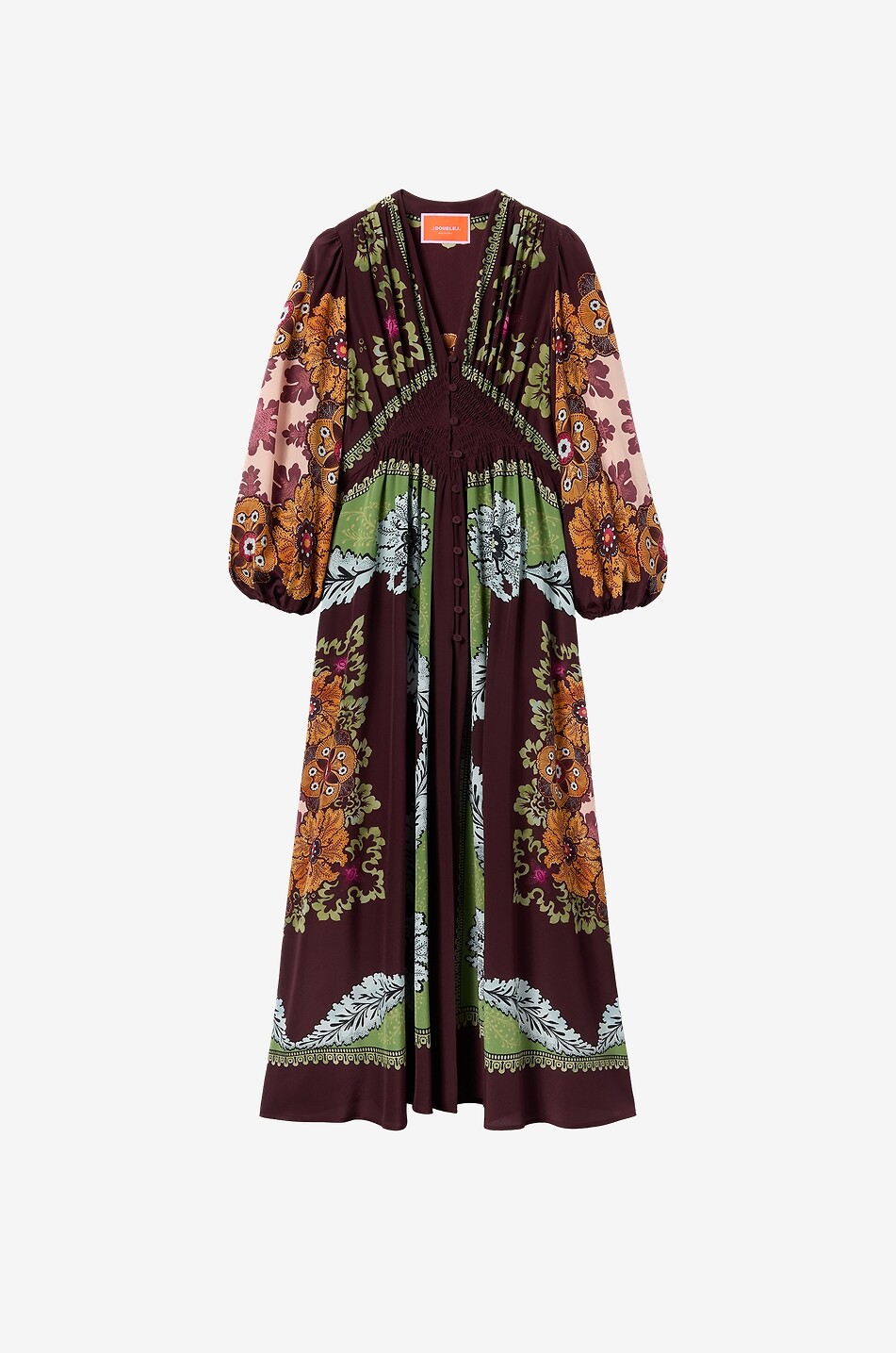 LA DOUBLEJ Long Camerino Bounty Placée silk crepe dress Women MULTI COLOURED 1