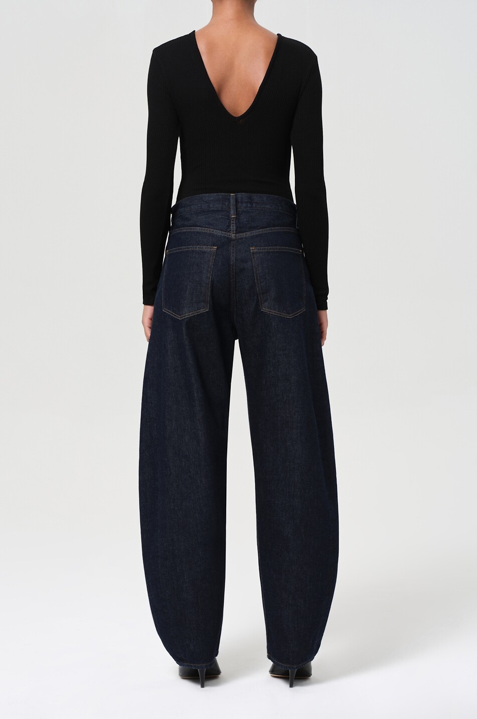 AGOLDE Jean incurvé en denim Luna Pieced Rinse Femme BLEU FONCE 3