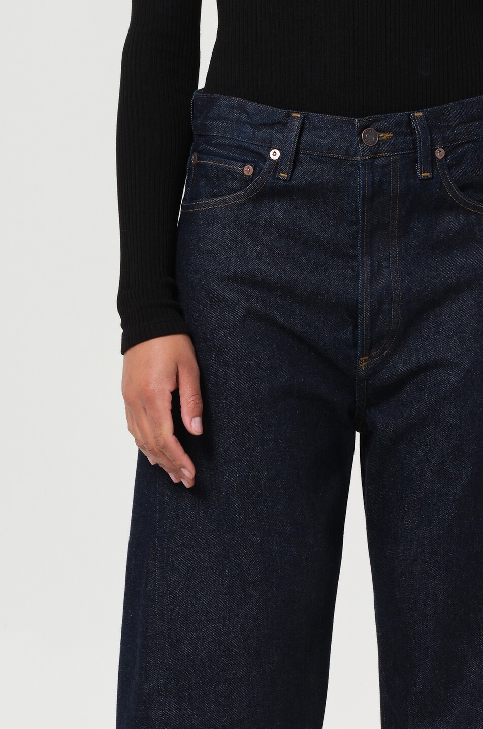 AGOLDE Jean incurvé en denim Luna Pieced Rinse Femme BLEU FONCE 4