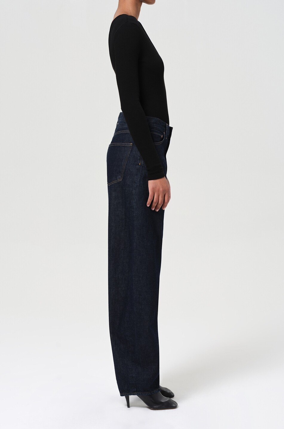 AGOLDE Jean incurvé en denim Luna Pieced Rinse Femme BLEU FONCE 5