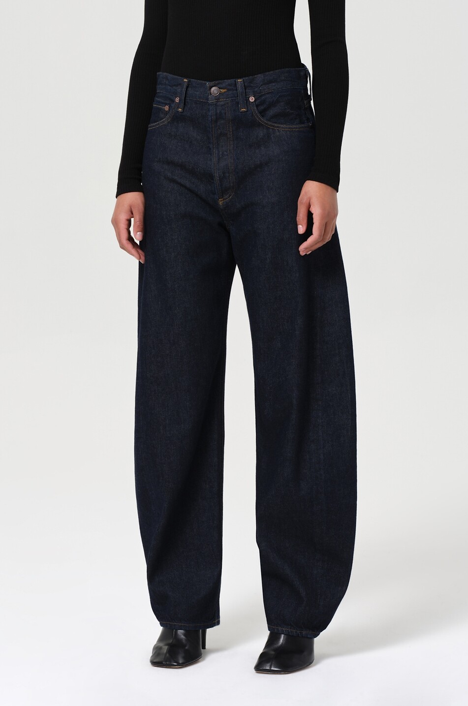 AGOLDE Jean incurvé en denim Luna Pieced Rinse Femme BLEU FONCE 6