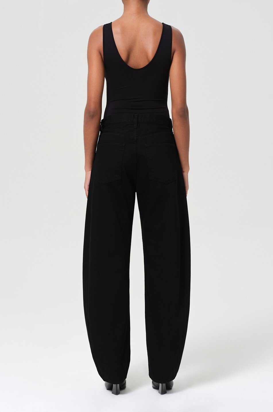 AGOLDE Jean incurvé en denim Luna Pieced Cover Femme NOIR 3