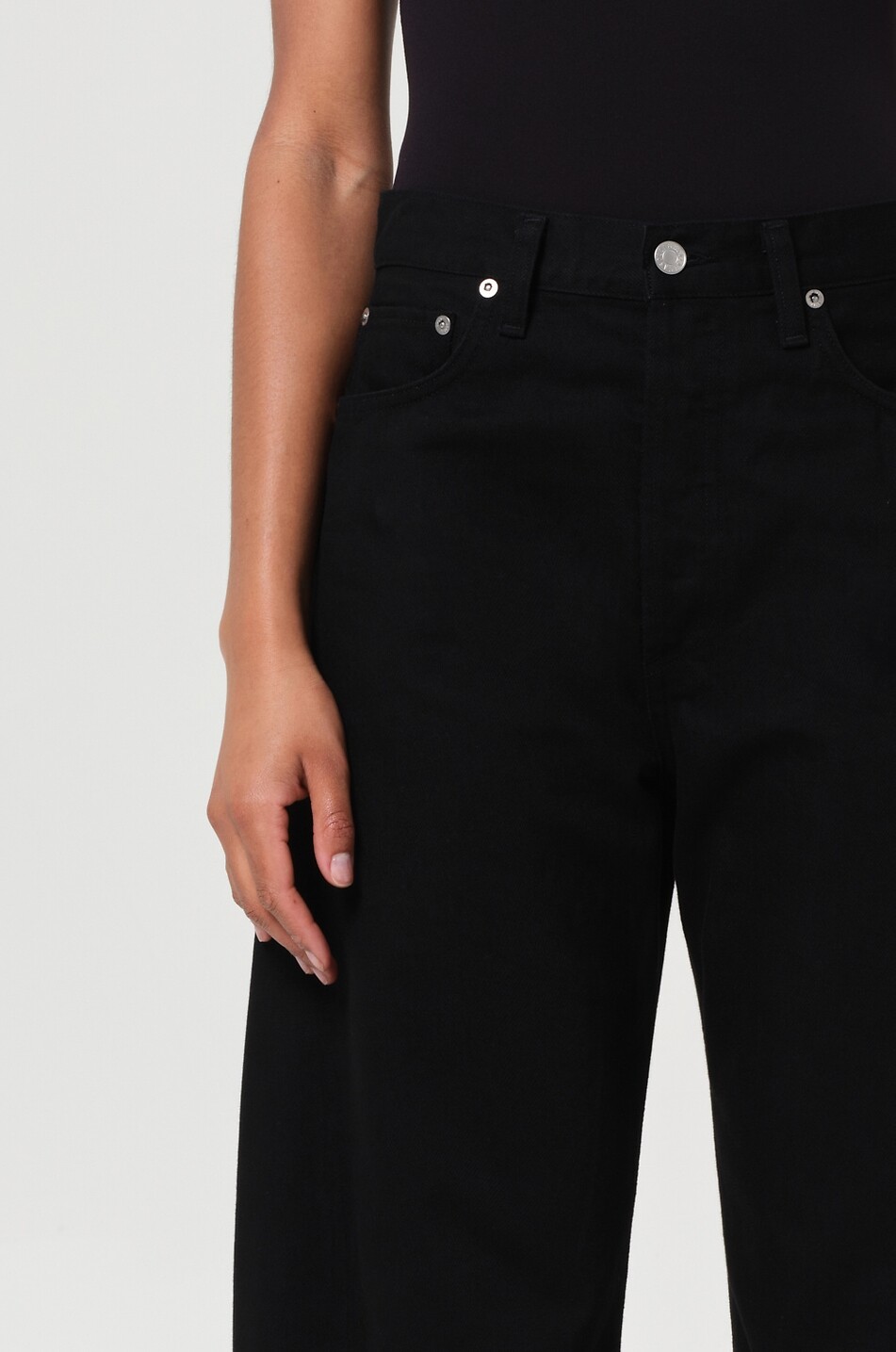 AGOLDE Jean incurvé en denim Luna Pieced Cover Femme NOIR 4