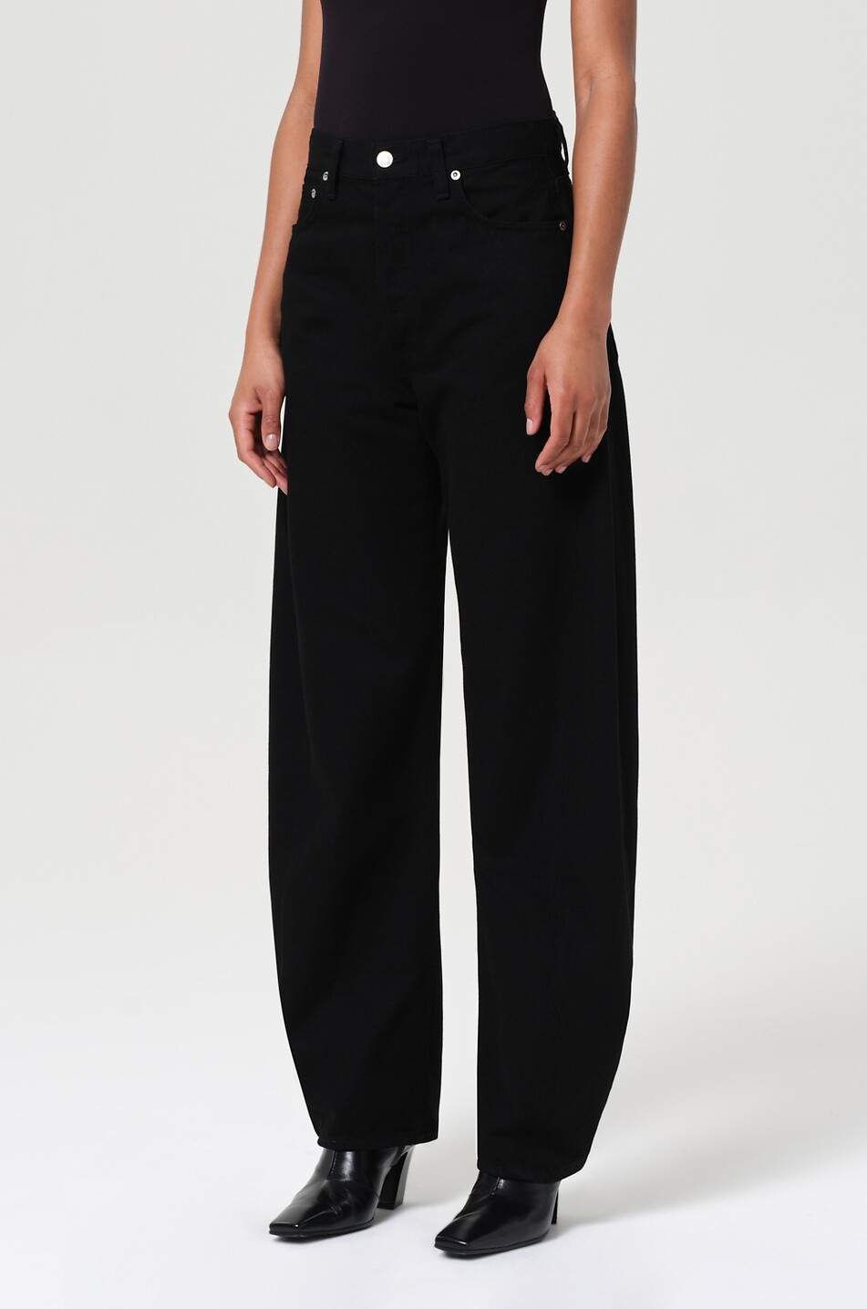 AGOLDE Jean incurvé en denim Luna Pieced Cover Femme NOIR 6