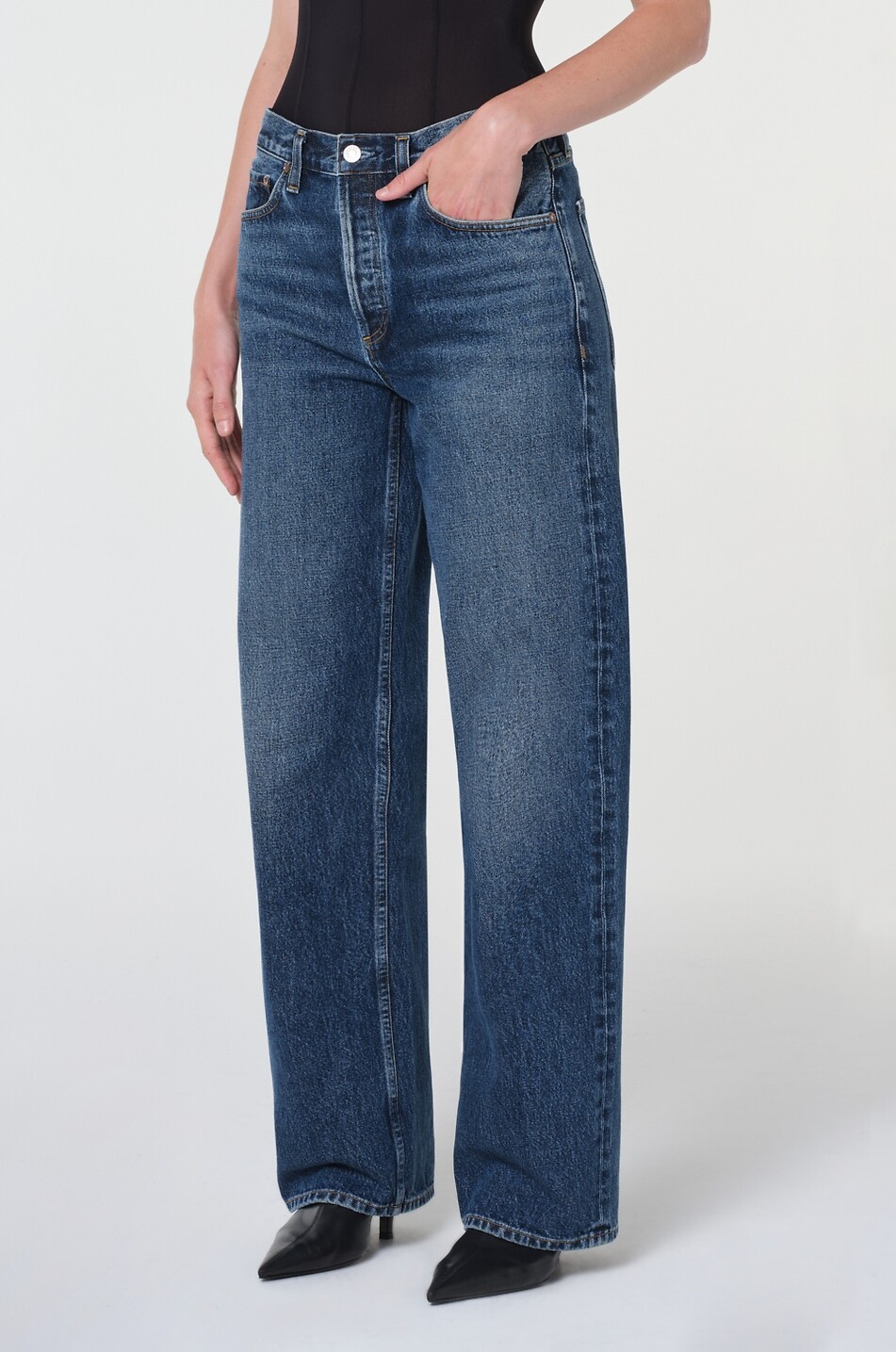 AGOLDE Arc 32 Shortwave straight denim jeans Women DARK BLUE 6