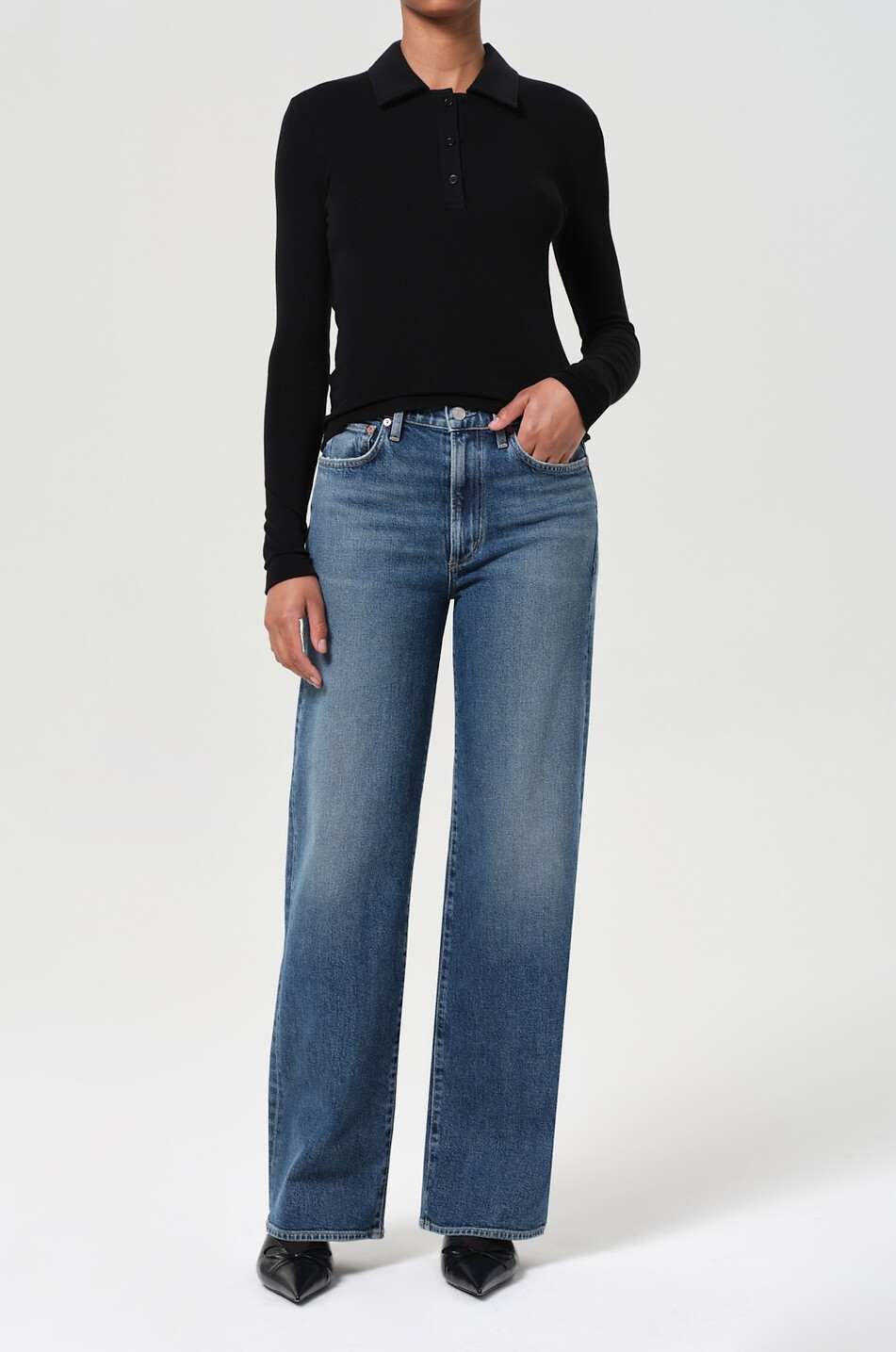 AGOLDE Harper Enroll mid-rise relaxed straight fit jeans Women DARK BLUE 2