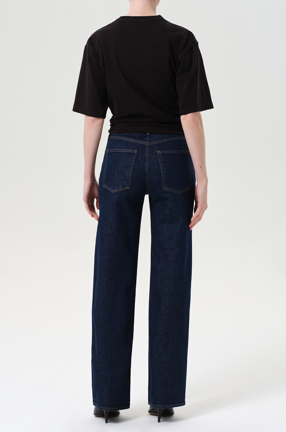 AGOLDE Jean droit décontracté à taille mi-haute Harper Reissue Femme BLEU FONCE 3