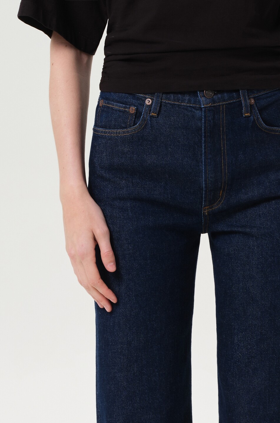 AGOLDE Jean droit décontracté à taille mi-haute Harper Reissue Femme BLEU FONCE 4