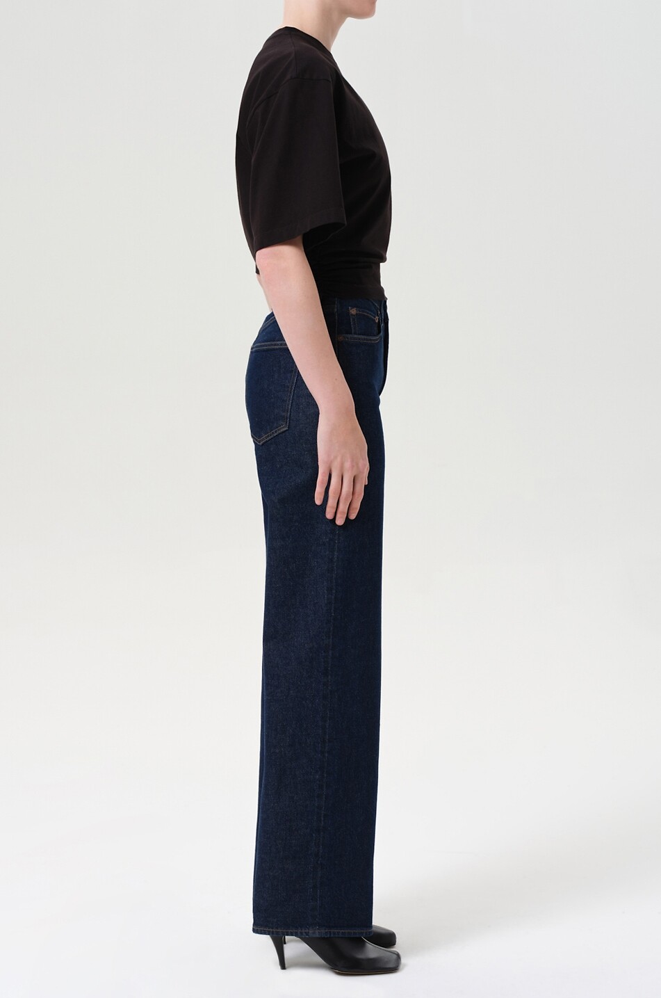 AGOLDE Jean droit décontracté à taille mi-haute Harper Reissue Femme BLEU FONCE 5