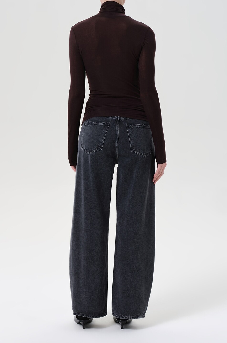 AGOLDE Jean incurvé décontracté Low Curve Symbolic Femme GRIS FONCÉ 3