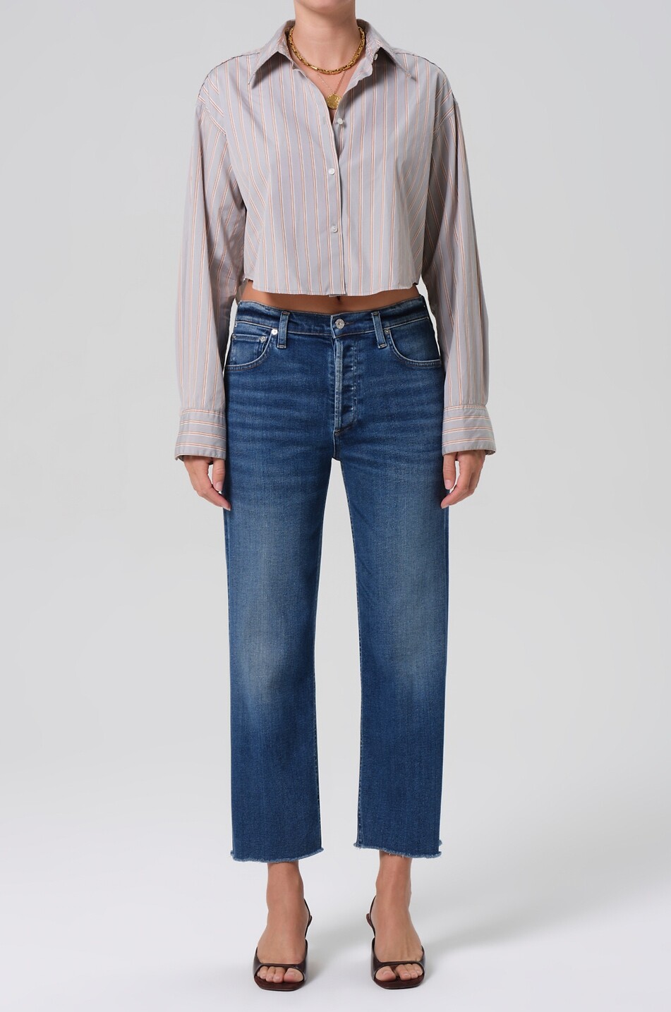 CITIZENS OF HUMANITY Palma Straight Ambry cropped jeans Women BLUE 1