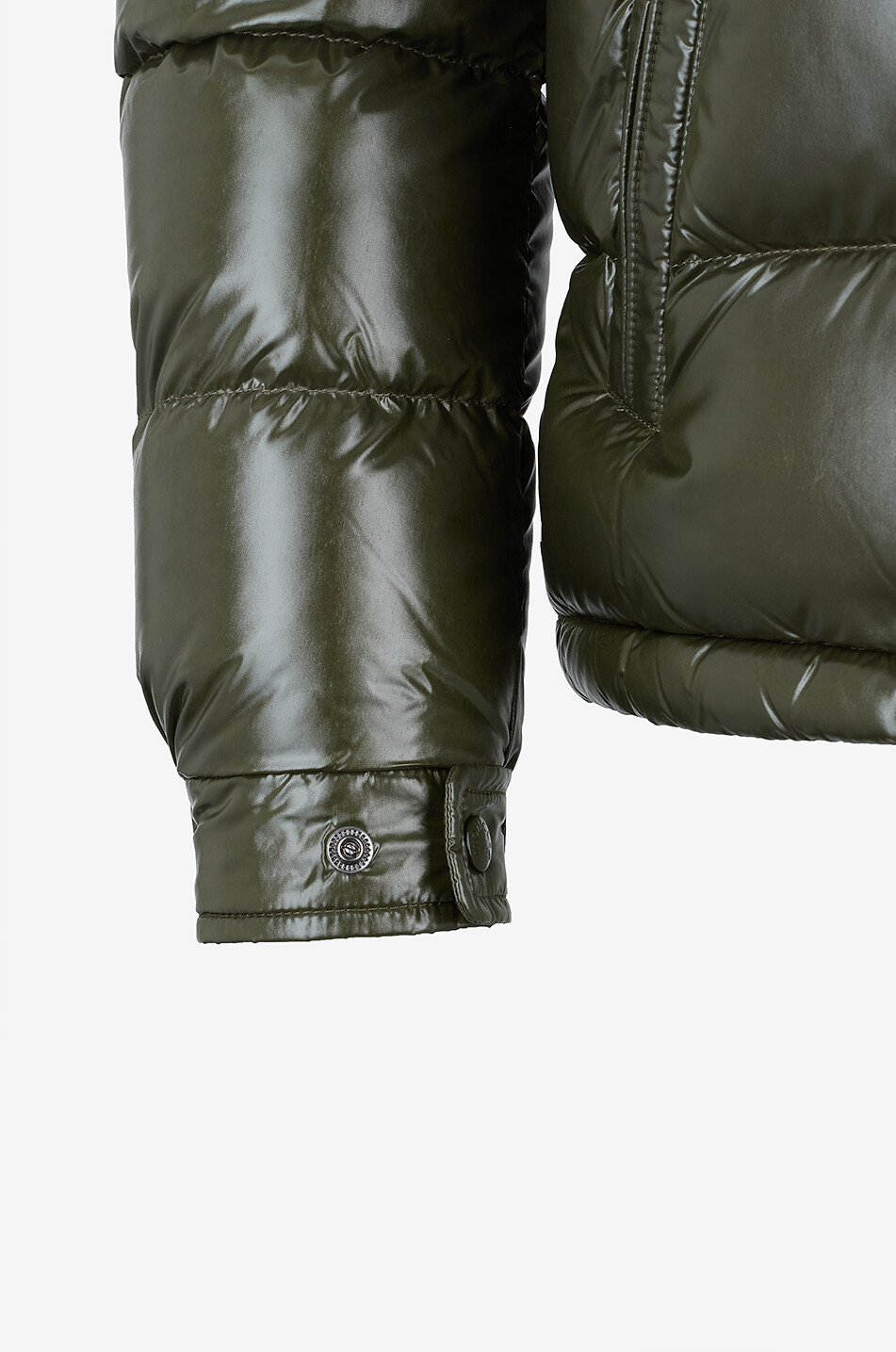 MONCLER Kurze Kapuzendaunenjacke aus Lack-Nylon Moncler Maya Herren GRÜN 3