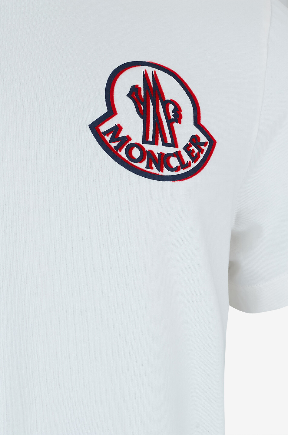 MONCLER Embroidered jersey round neck t-shirt Men WHITE 3