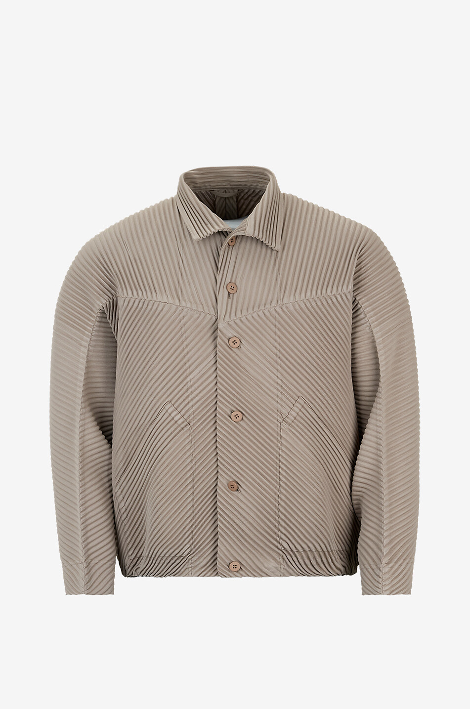 HOMME PLISSÉ ISSEY MIYAKE Strickjacke aus Waffeljersey mit Fledermausärmeln Herren [akeneo-beigefonce] 1