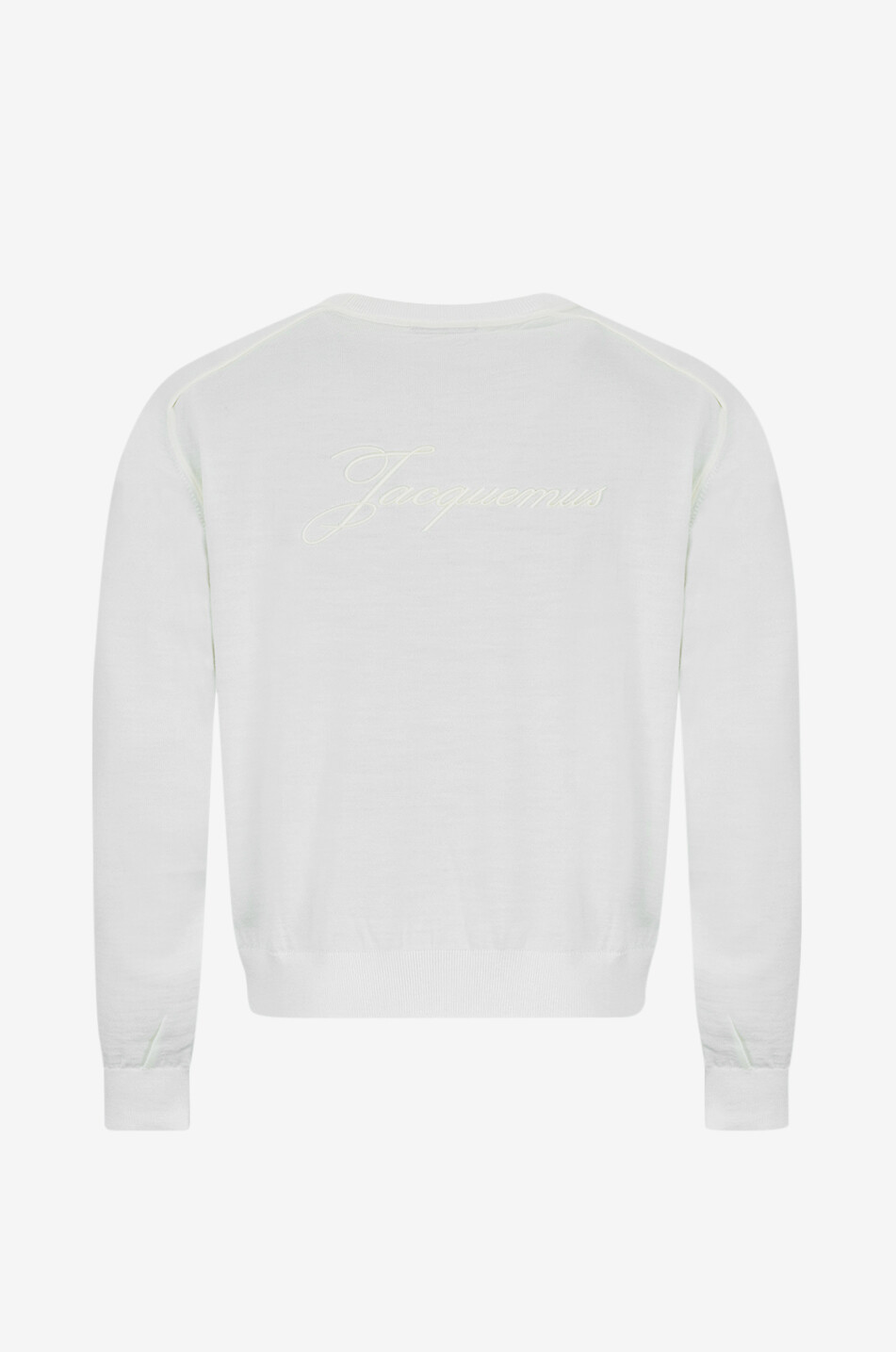 JACQUEMUS Sweat-shirt en jersey à col rond côtelé Homme BLANC CASSE 2