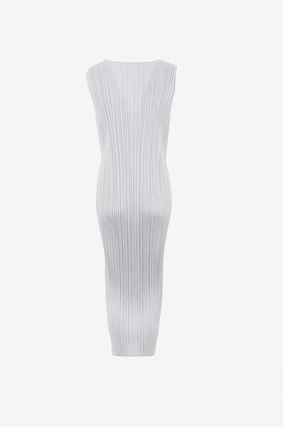 PLEATS PLEASE Ärmelloses Schlauchkleid aus plissiertem Crêpe Damen HELLGRAU 2