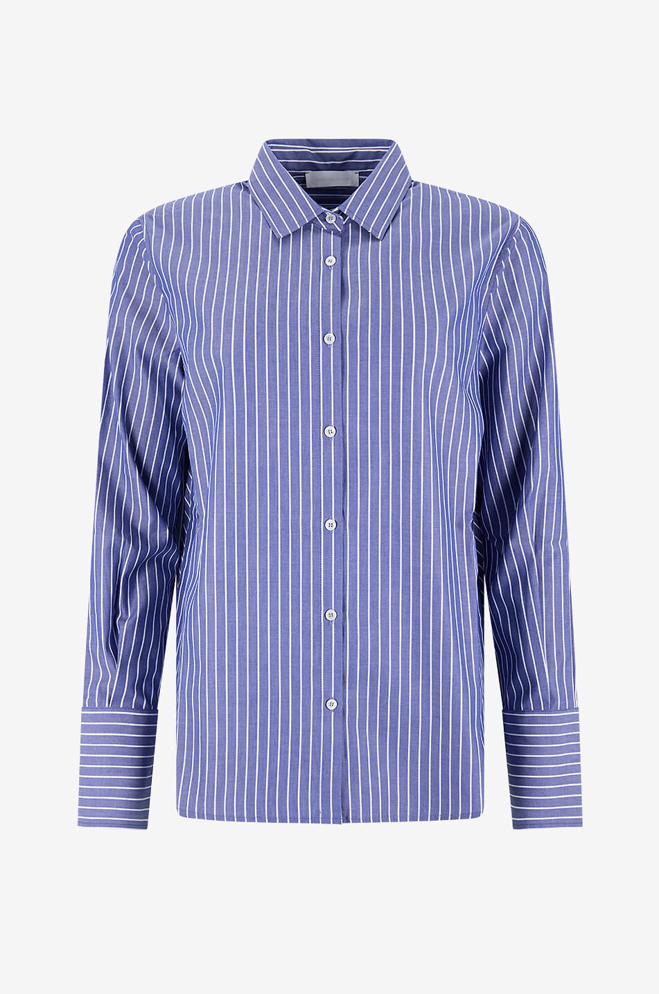 BIANCALANCIA Langärmeliges Hemd aus gestreifter Popeline Damen BLAU 1