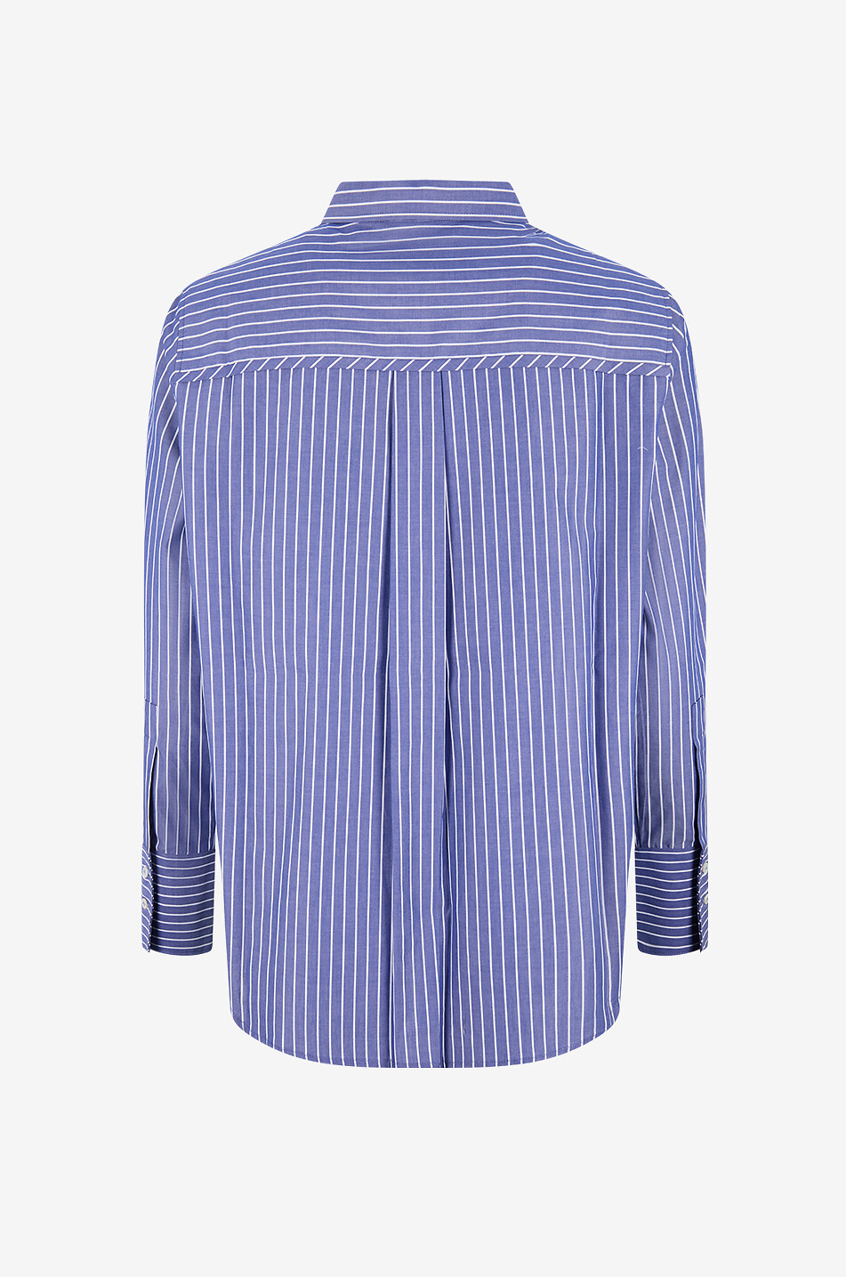 BIANCALANCIA Langärmeliges Hemd aus gestreifter Popeline Damen BLAU 2
