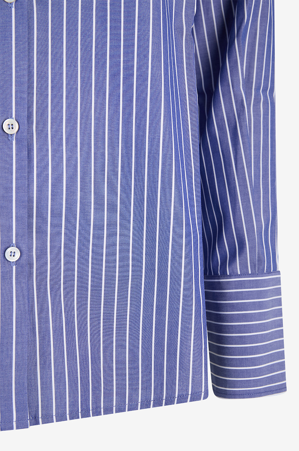 BIANCALANCIA Langärmeliges Hemd aus gestreifter Popeline Damen BLAU 3