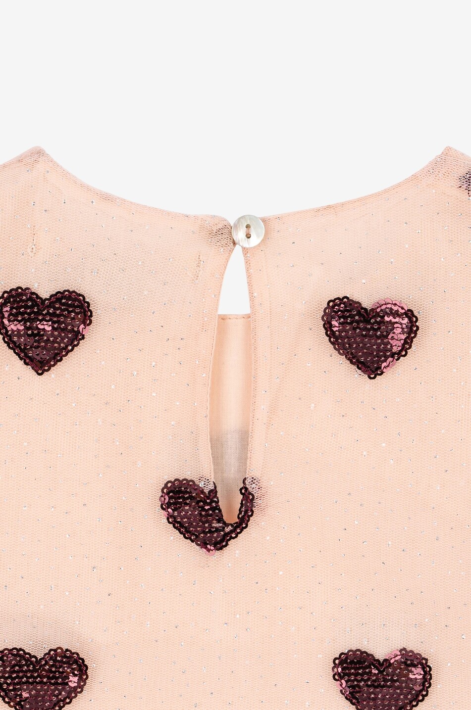 KONGES SLØJD Heartlily sequin heart tulle girl's dress Girl PINK 5