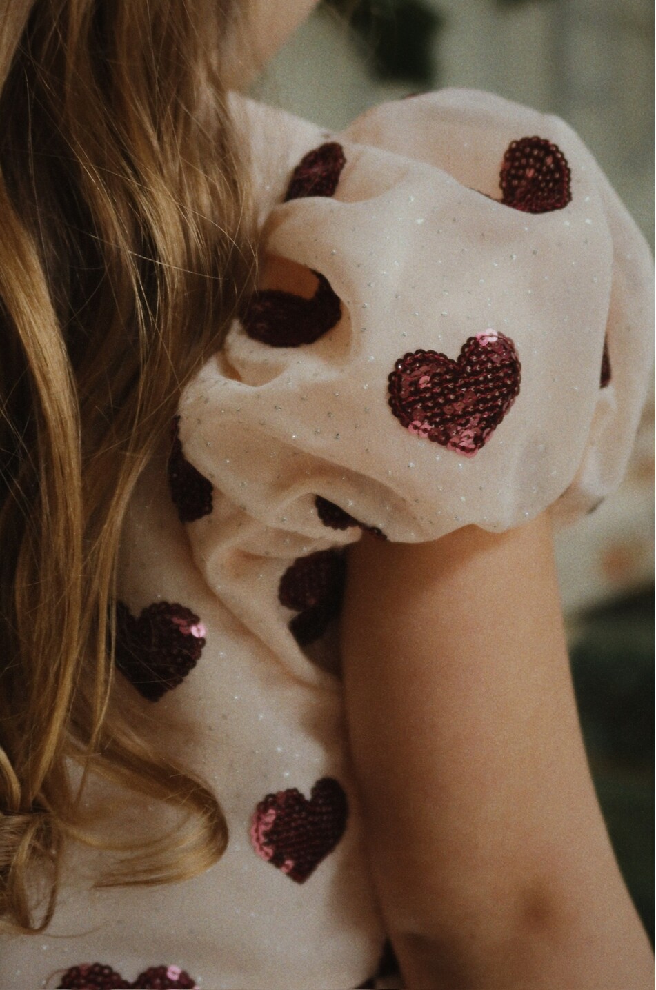 KONGES SLØJD Heartlily sequin heart tulle girl's dress Girl PINK 3