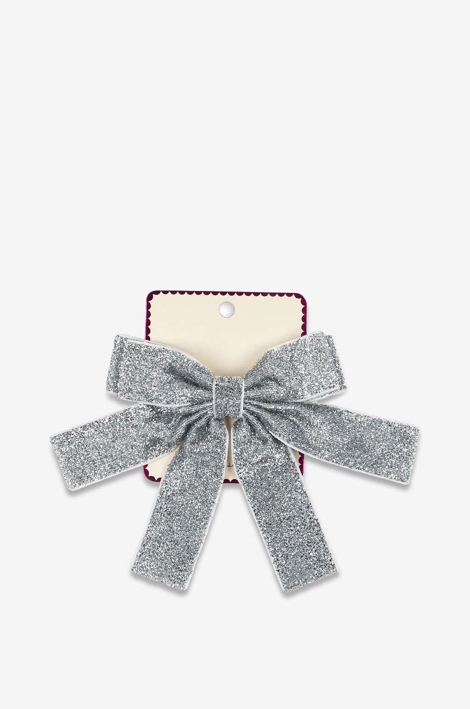 Barrette nœud en velours scintillant fille