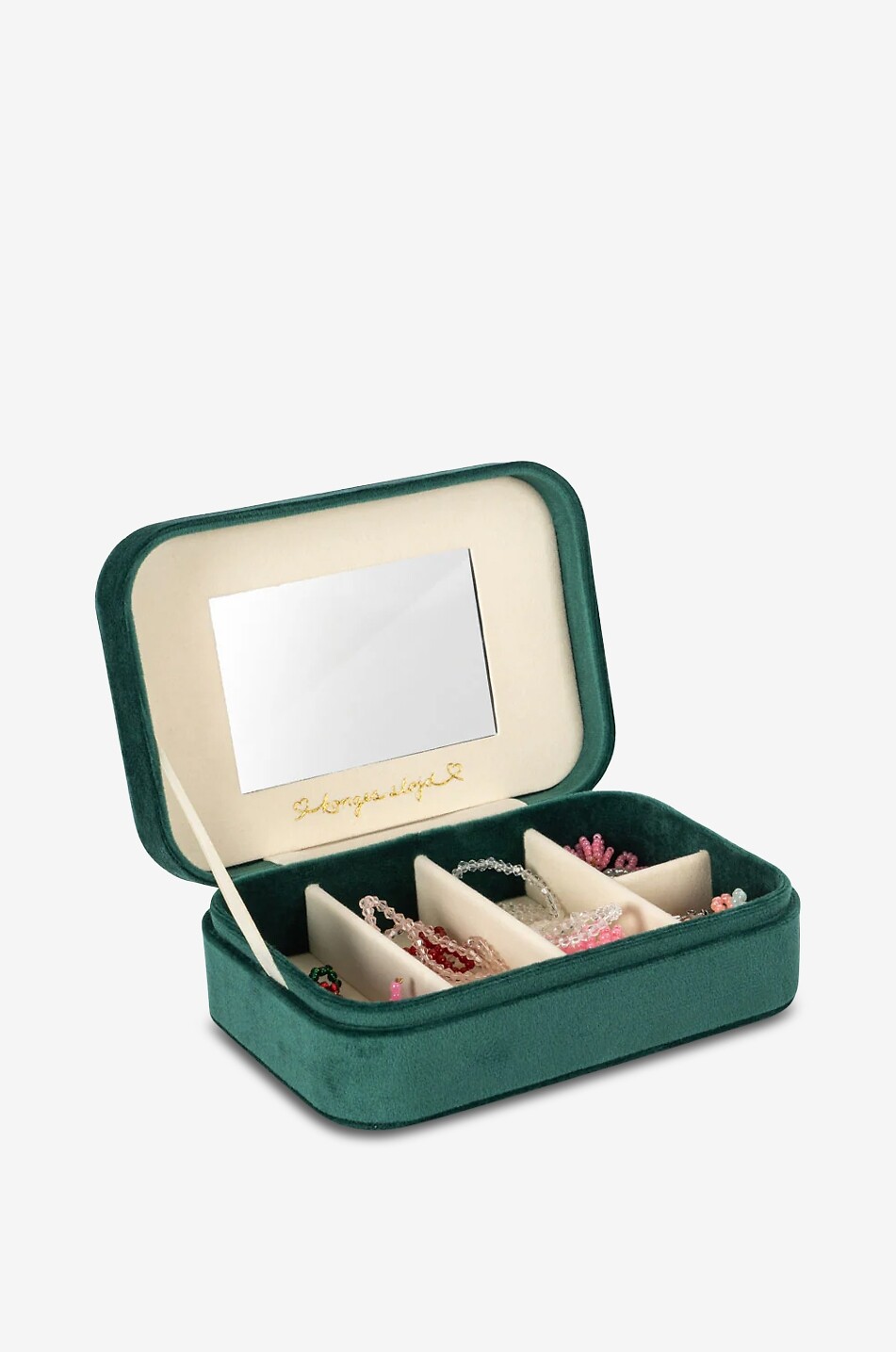 KONGES SLØJD Mädchen-Schmuckschatulle aus Samt All I wish for Mädchen DUNKELGRÜN 1