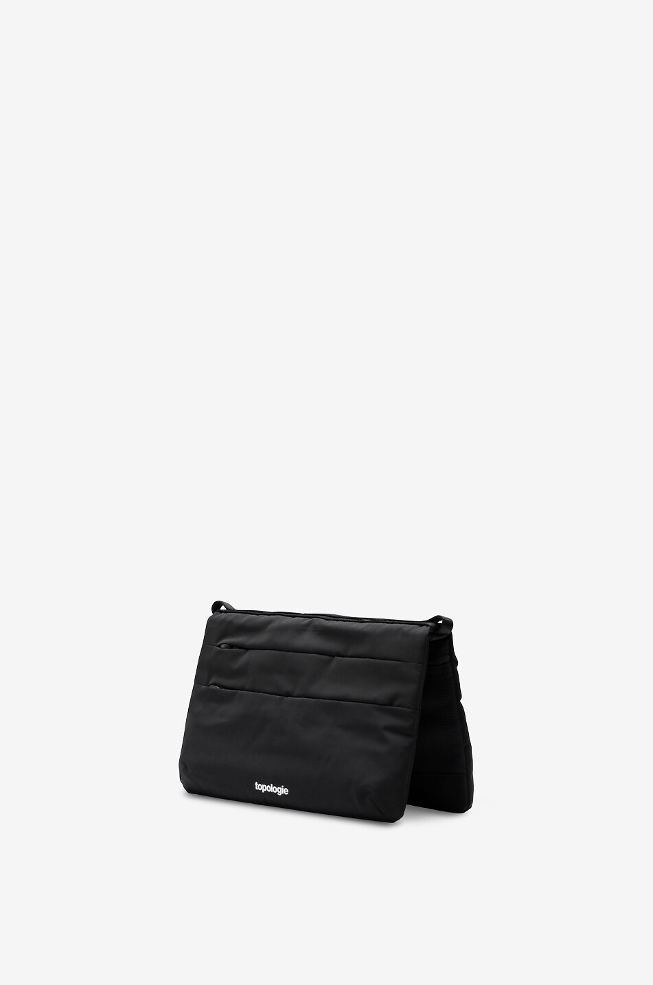 TOPOLOGIE Sacoche plate en Tech Sateen Flat Small Homme NOIR 2